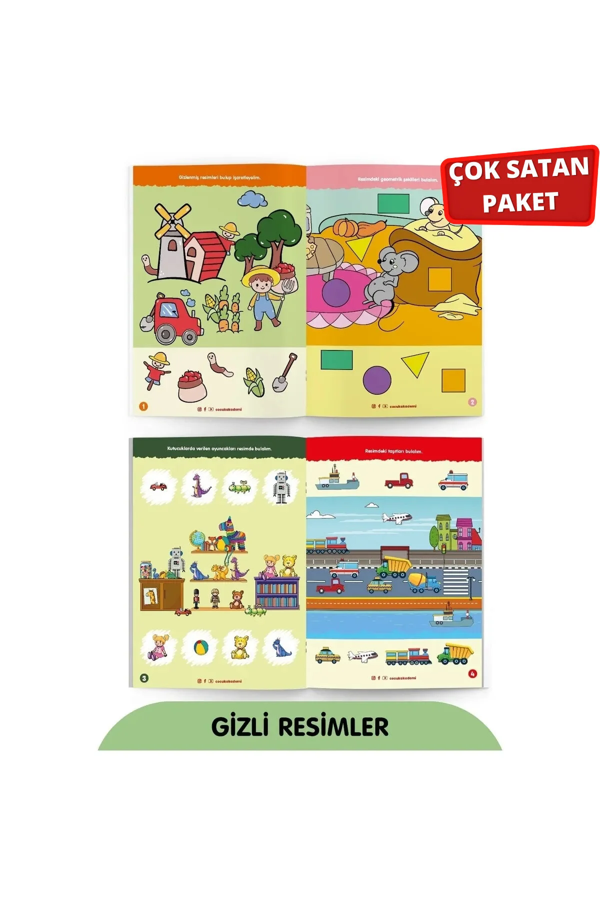 کتاب های فعالیت و آموزشی مجموعه توجه 4 ساله حذف تابستان سری 1 Çocuk Akademi