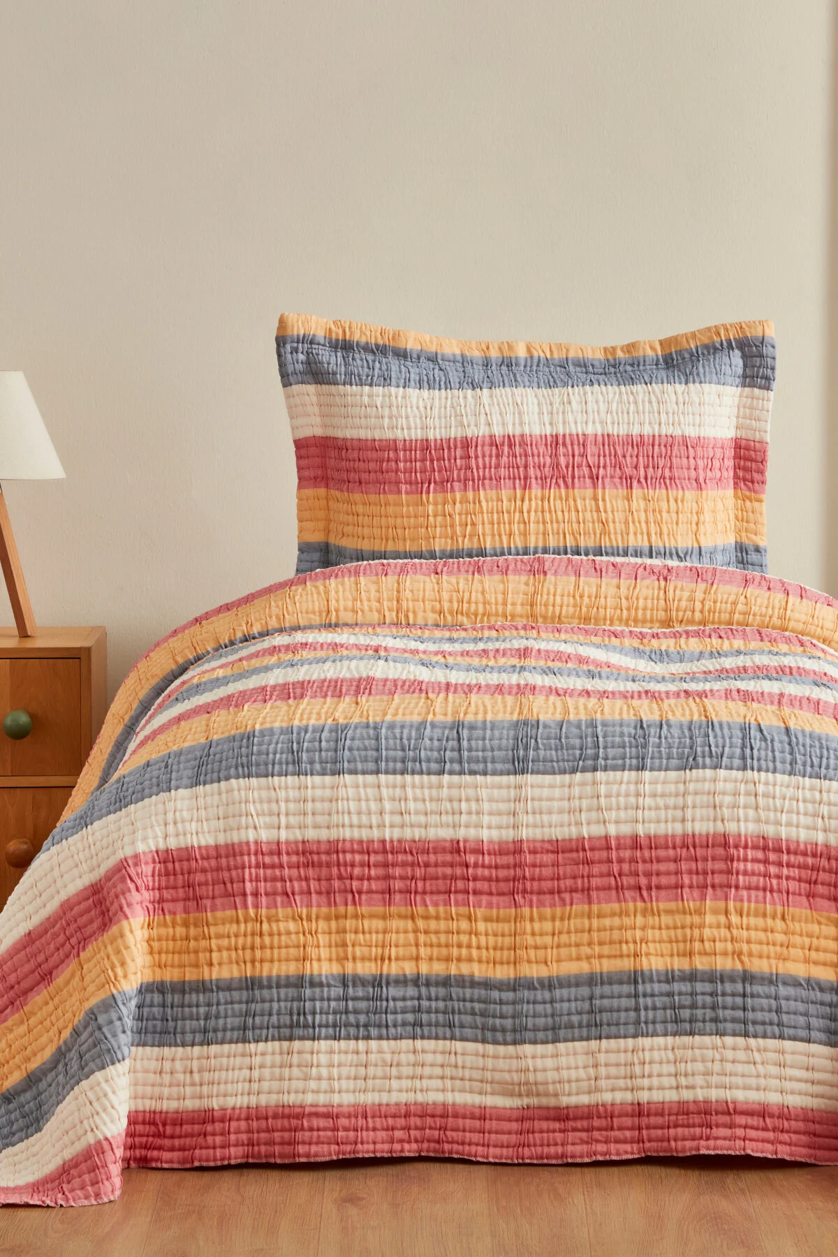 روتختی یک نفره چند رنگ پوشش تختخواب جوان اکتاویا قرمز Karaca Home
