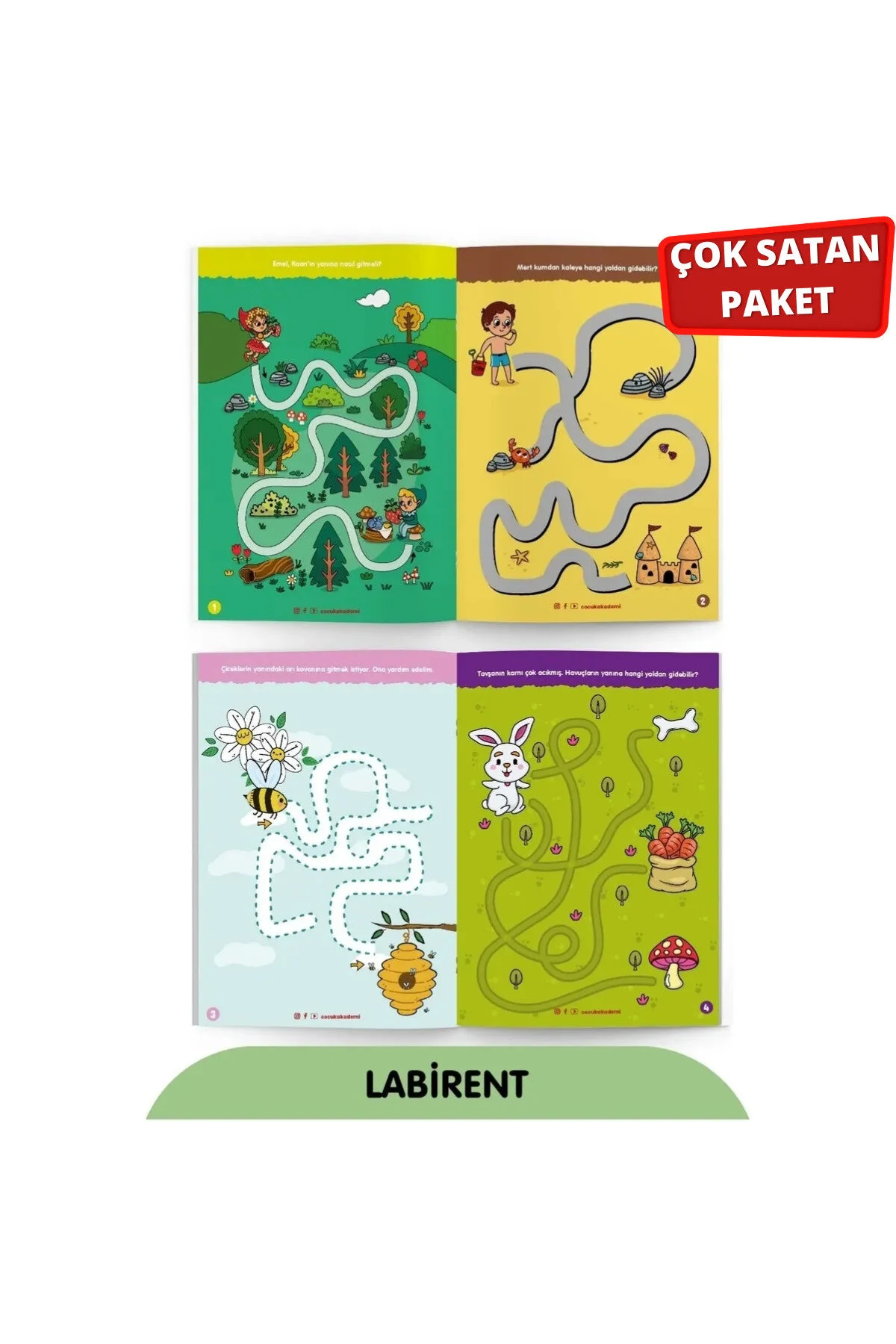 کتاب های فعالیت و آموزشی مجموعه توجه 4 ساله حذف تابستان سری 1 Çocuk Akademi