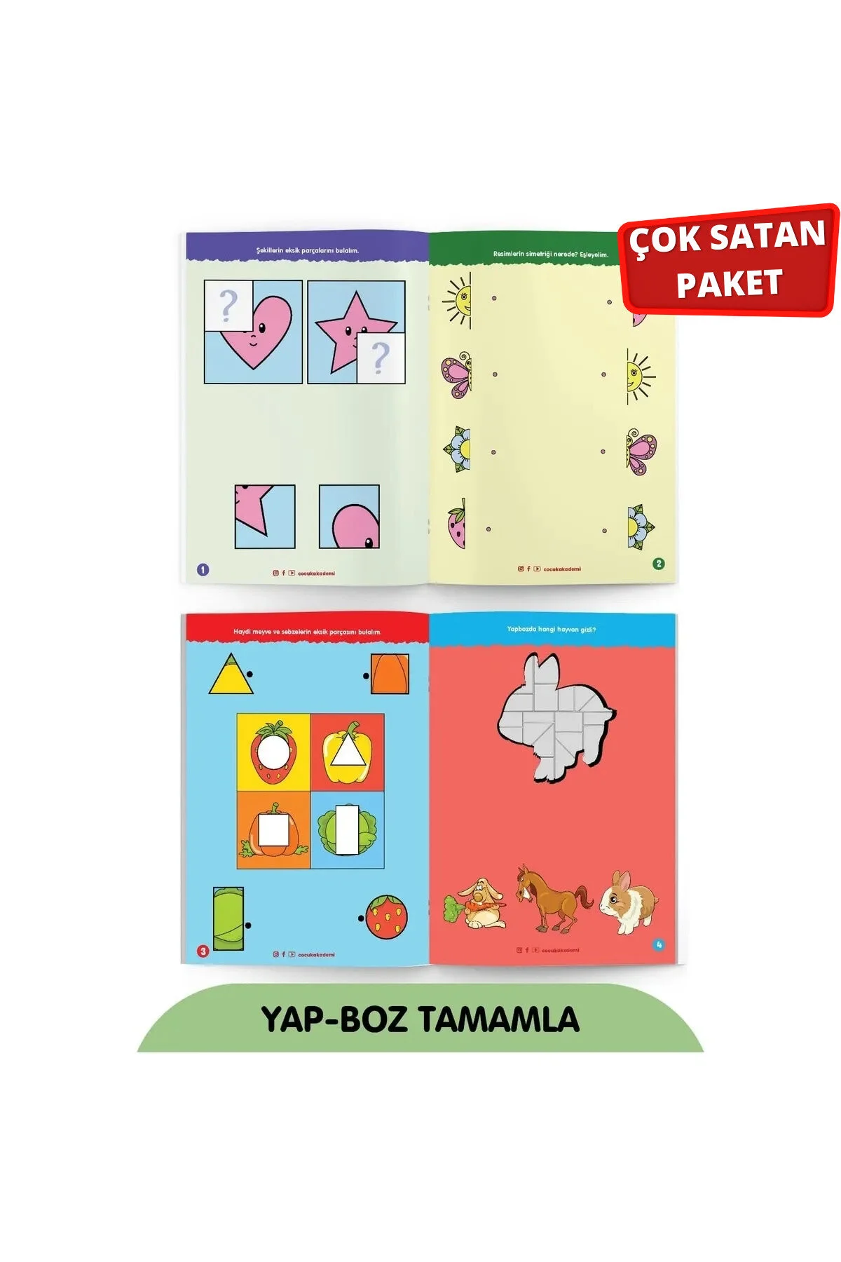 کتاب های فعالیت و آموزشی مجموعه توجه 4 ساله حذف تابستان سری 1 Çocuk Akademi