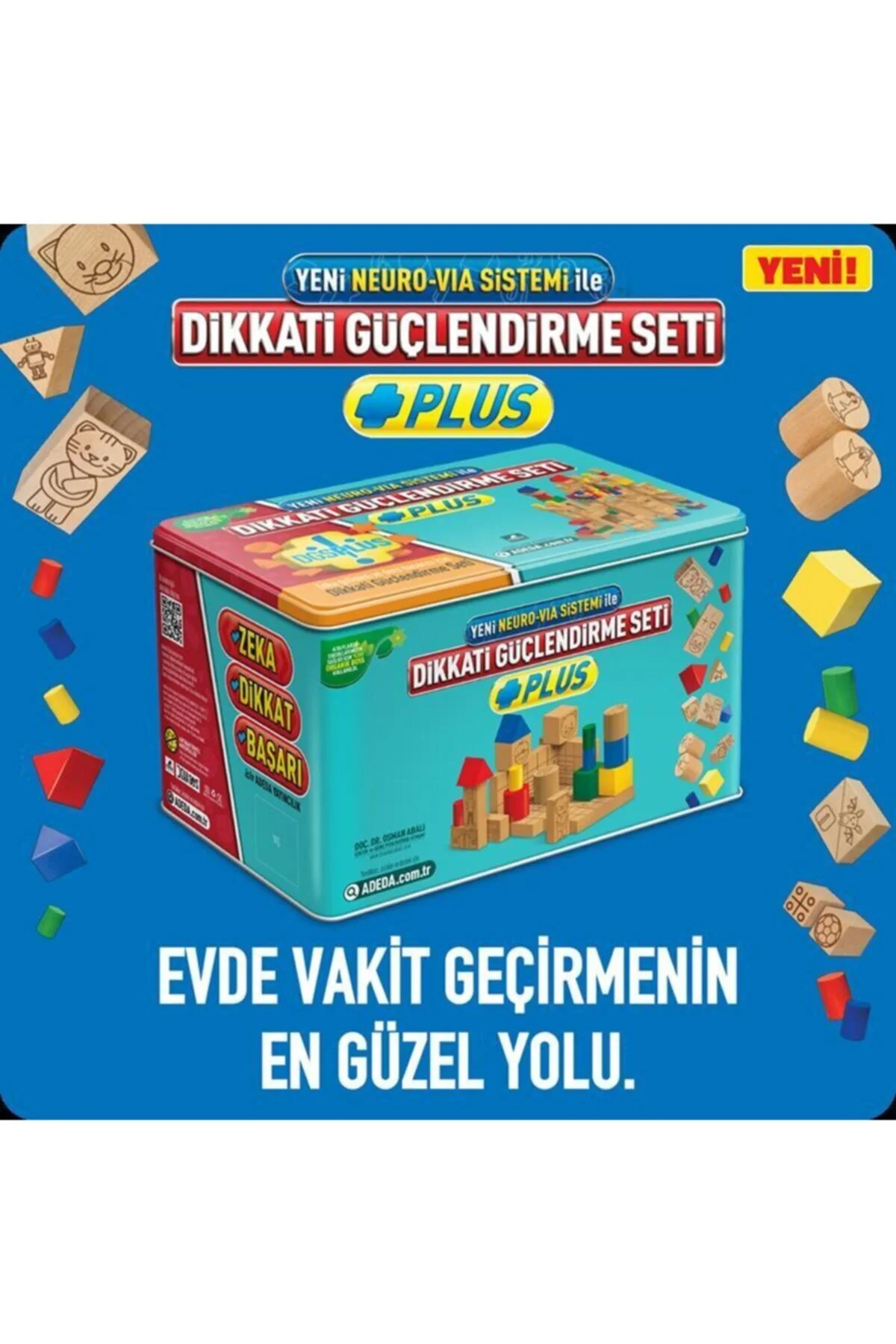 بازی های رومیزی مجموعه تقویت توجه به علاوه 7 سن جعبه فلزی انتشارات عثمان ADEDA 9786050685367 Adeda Yayınları