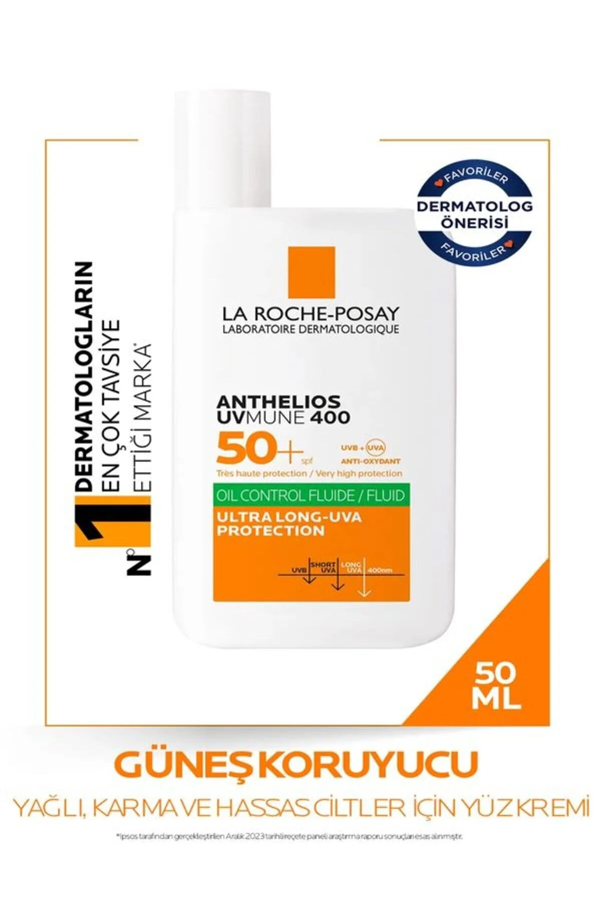 La Roche Posay کرم ضدآفتاب مایع La Roche Posay Anthelios Uvmune 400 Oil Control SPF50+ 50ml