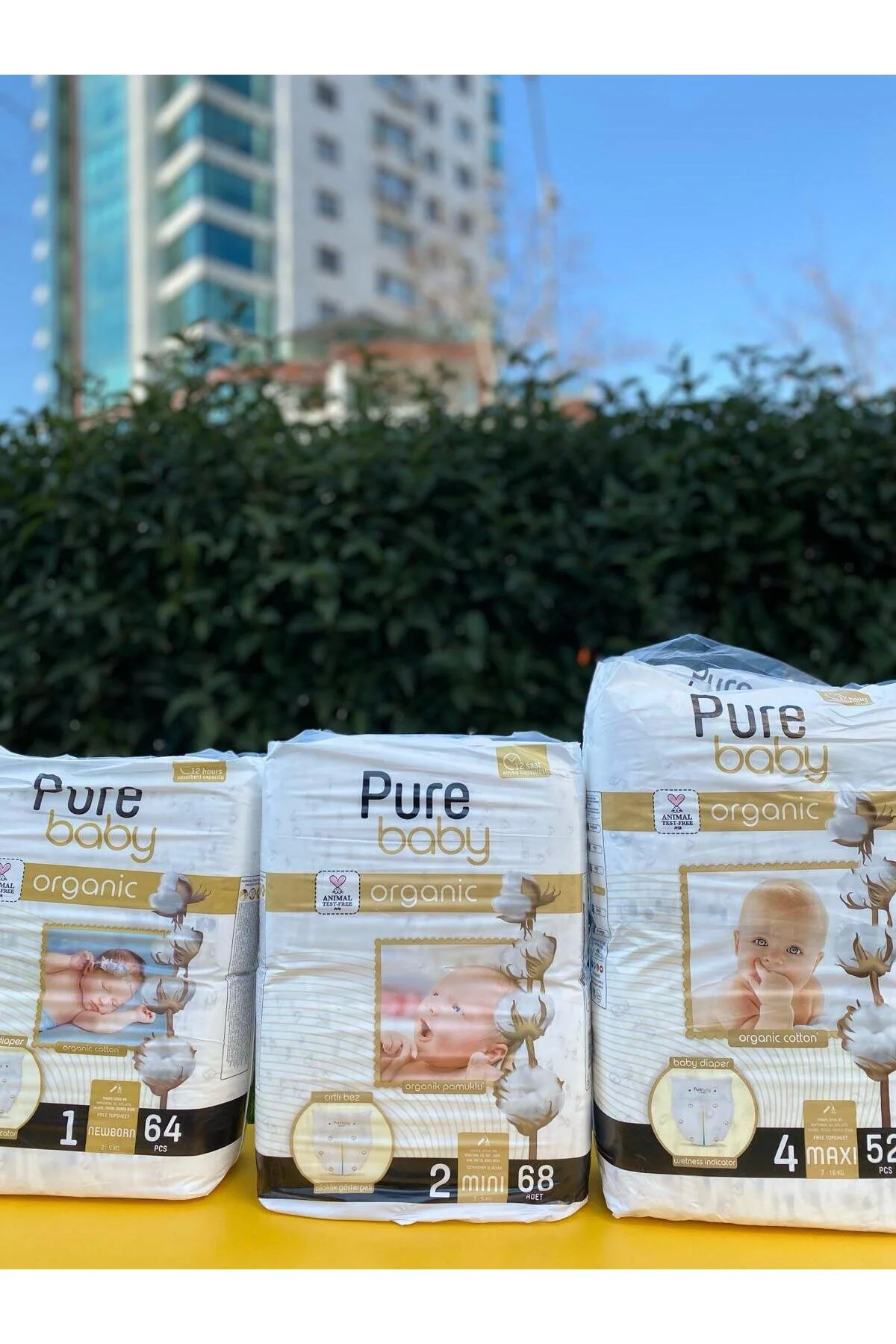 پوشک بچه ارگانیک بیبی شماره 4 52 عدد اورجینال Pure