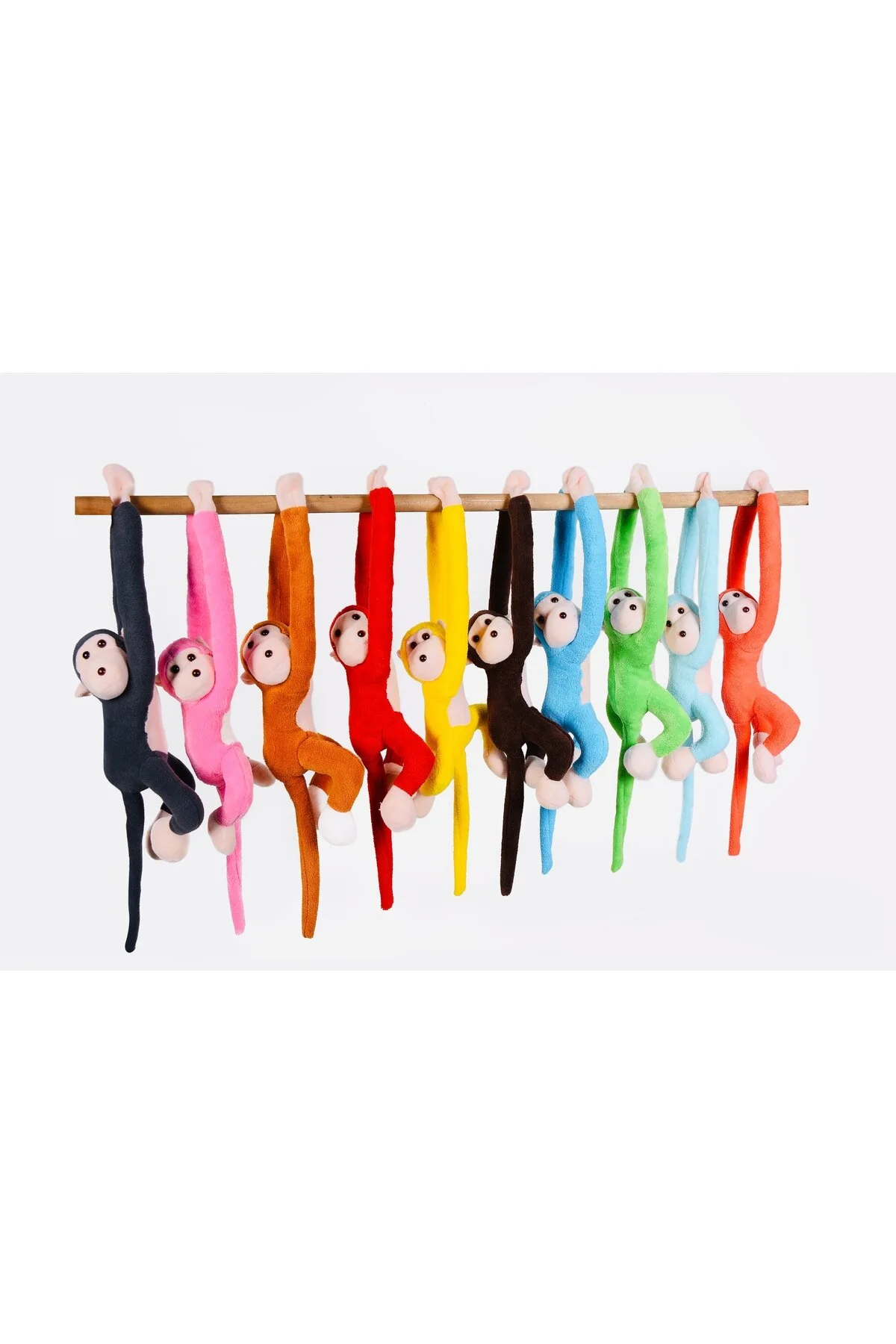 اسباب بازی های پشمی 10 میمون مخملی رنگارنگ با دست چسبناک STORE24