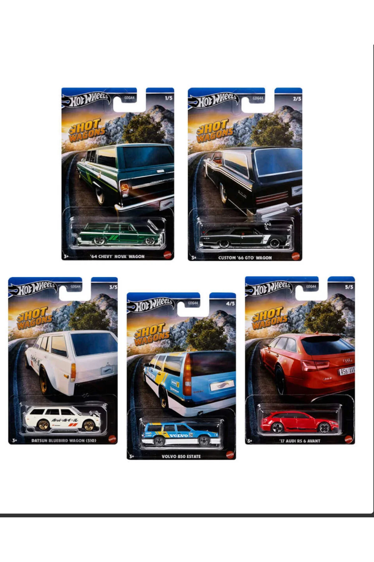 ماشین اسباب بازی ست واگن شات 5 تایی HOT WHEELS