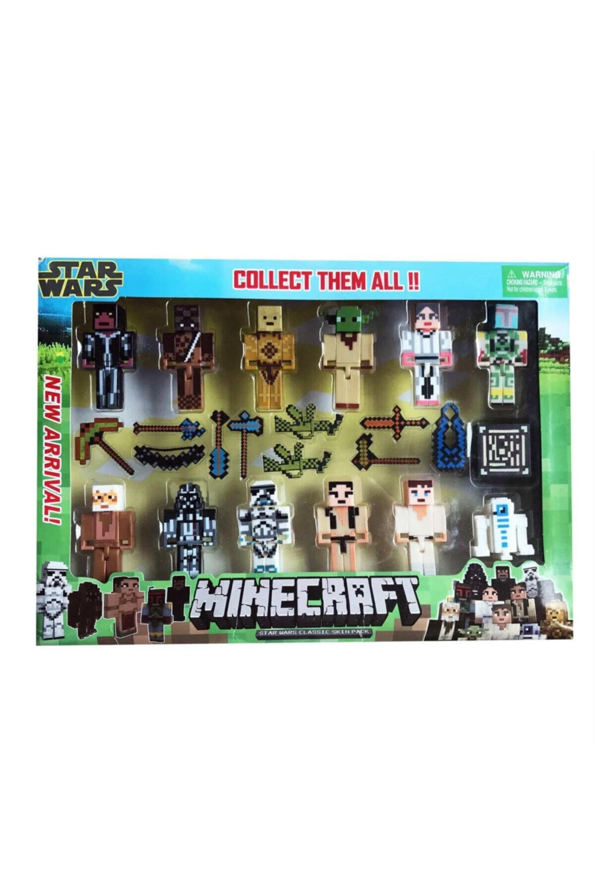 اسباب بازی های فیگور شخصیت مجموعه 7 سانتی متری TOY MINECRAFT NEW STAR WARS SERIES با 23 قطعه لوازم جانبی Ailenizin Oyuncakçısı