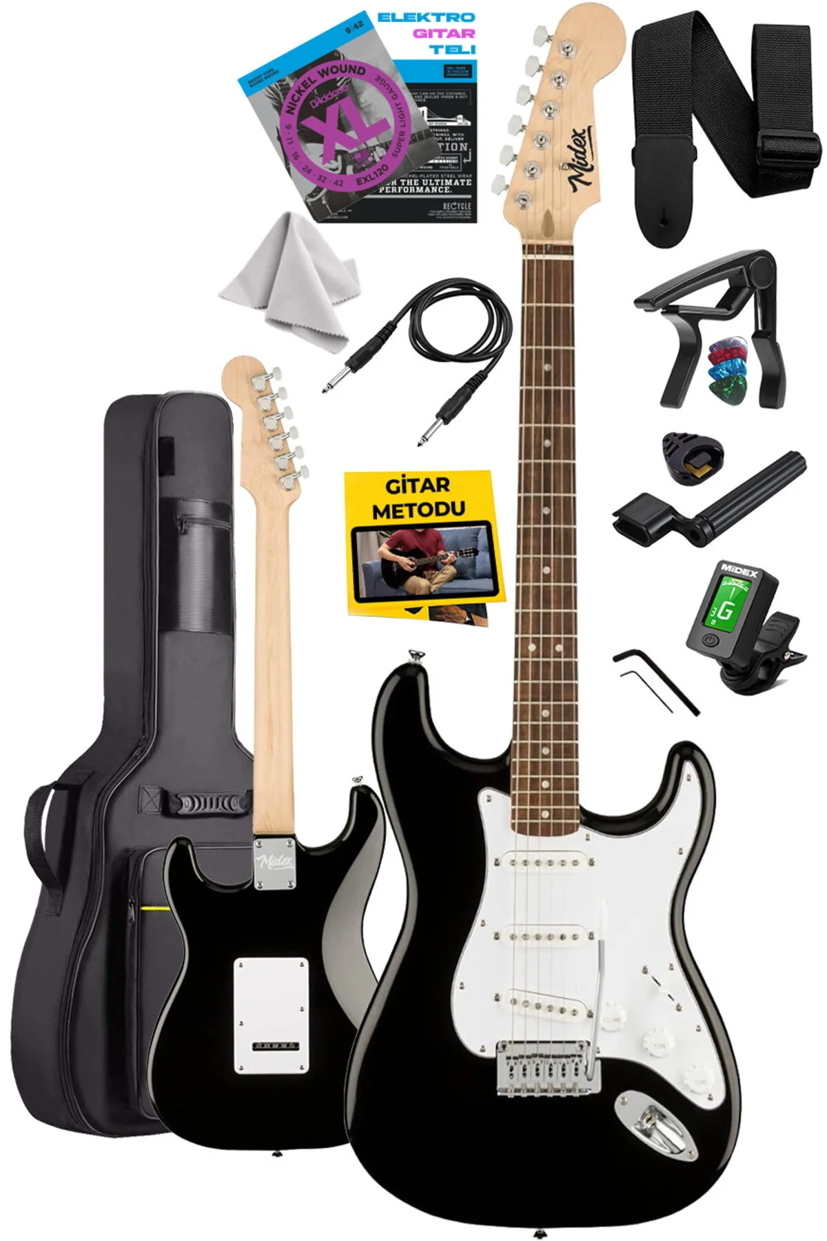 گیتار مجموعه برقی SSS RPH 30WB ROSE STRAT CASE Midex