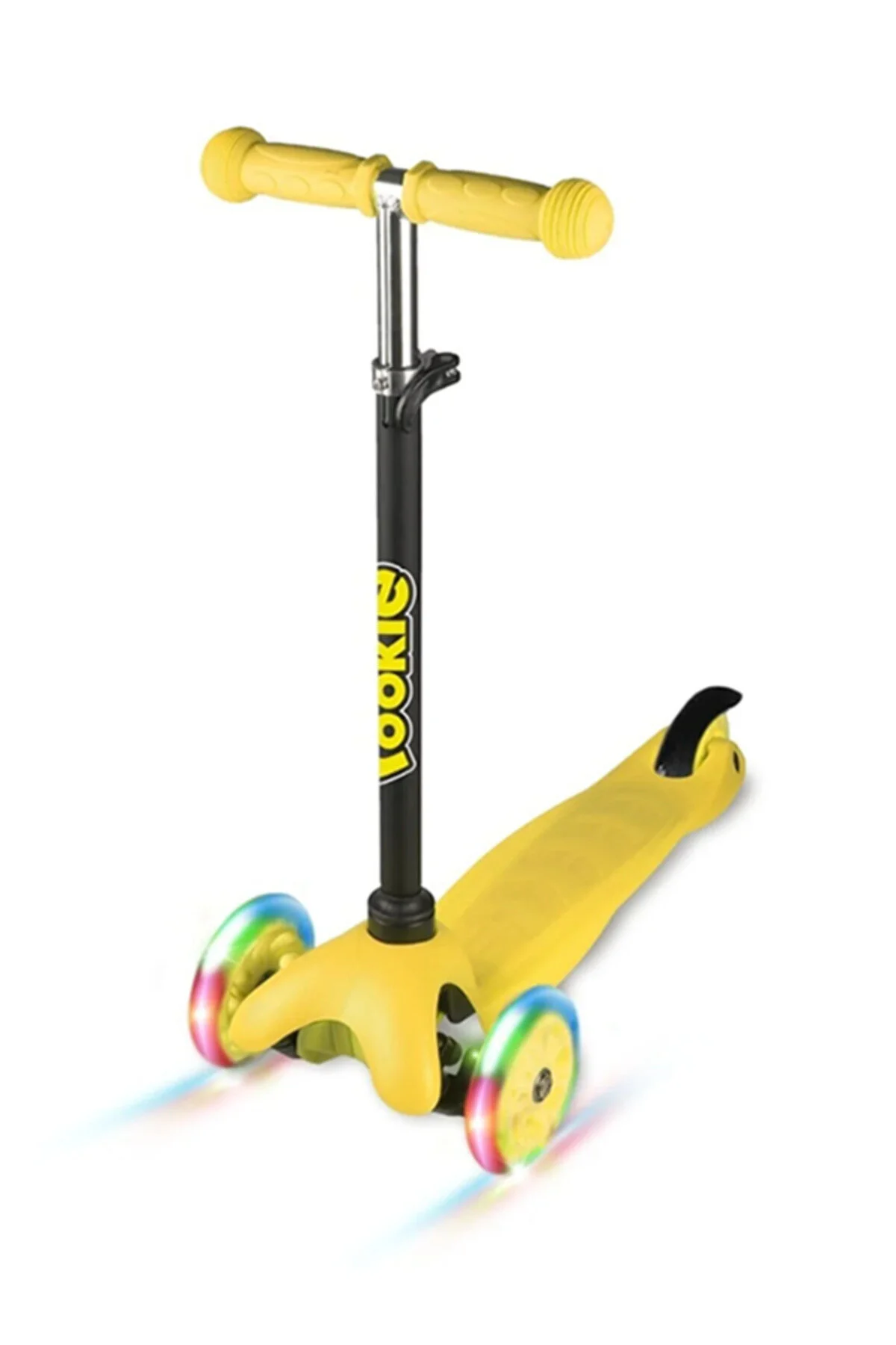 اسکوتر کودکان 3 چرخ زرد با چراغ های LED از ترکیه Rookie
