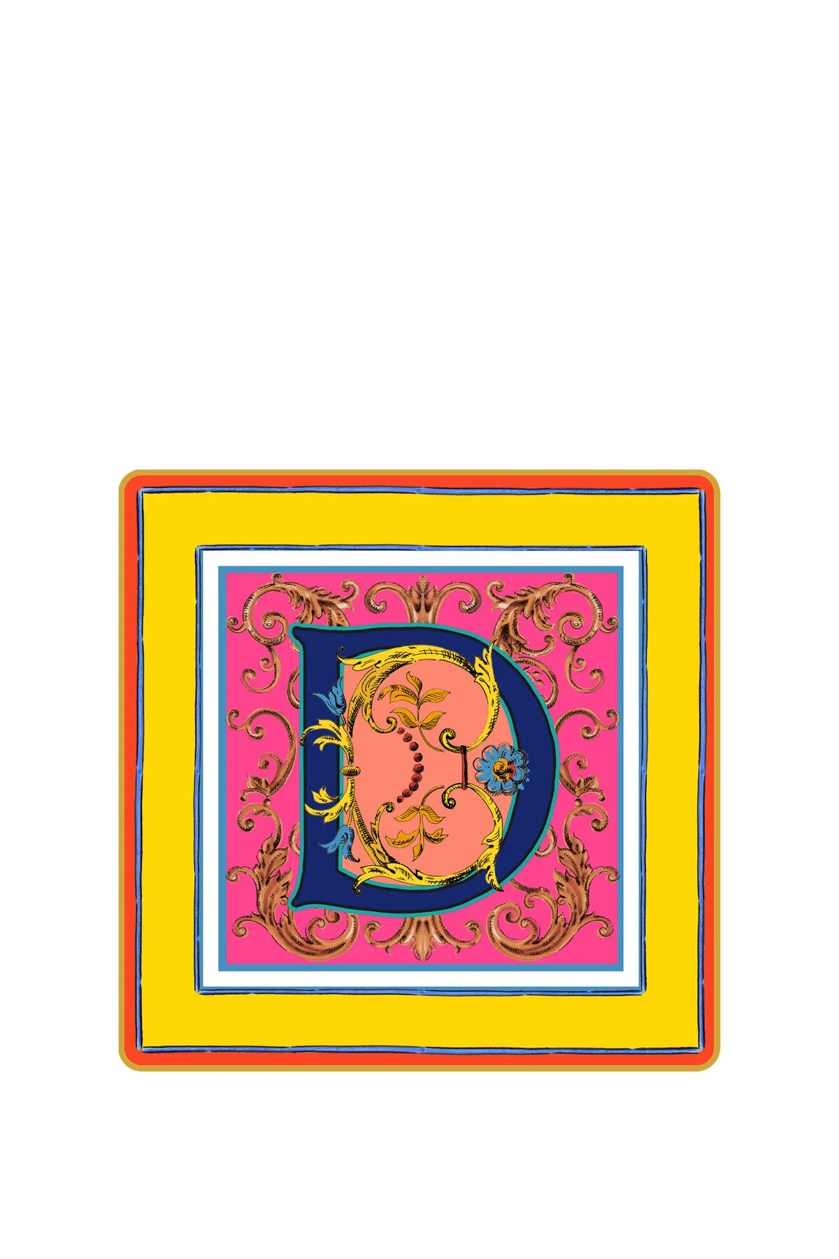 مصرفی های خانگی ORTIGIA COLORBLOCKED D LETTER PORCELAIN MINI TRAY Baci Milano