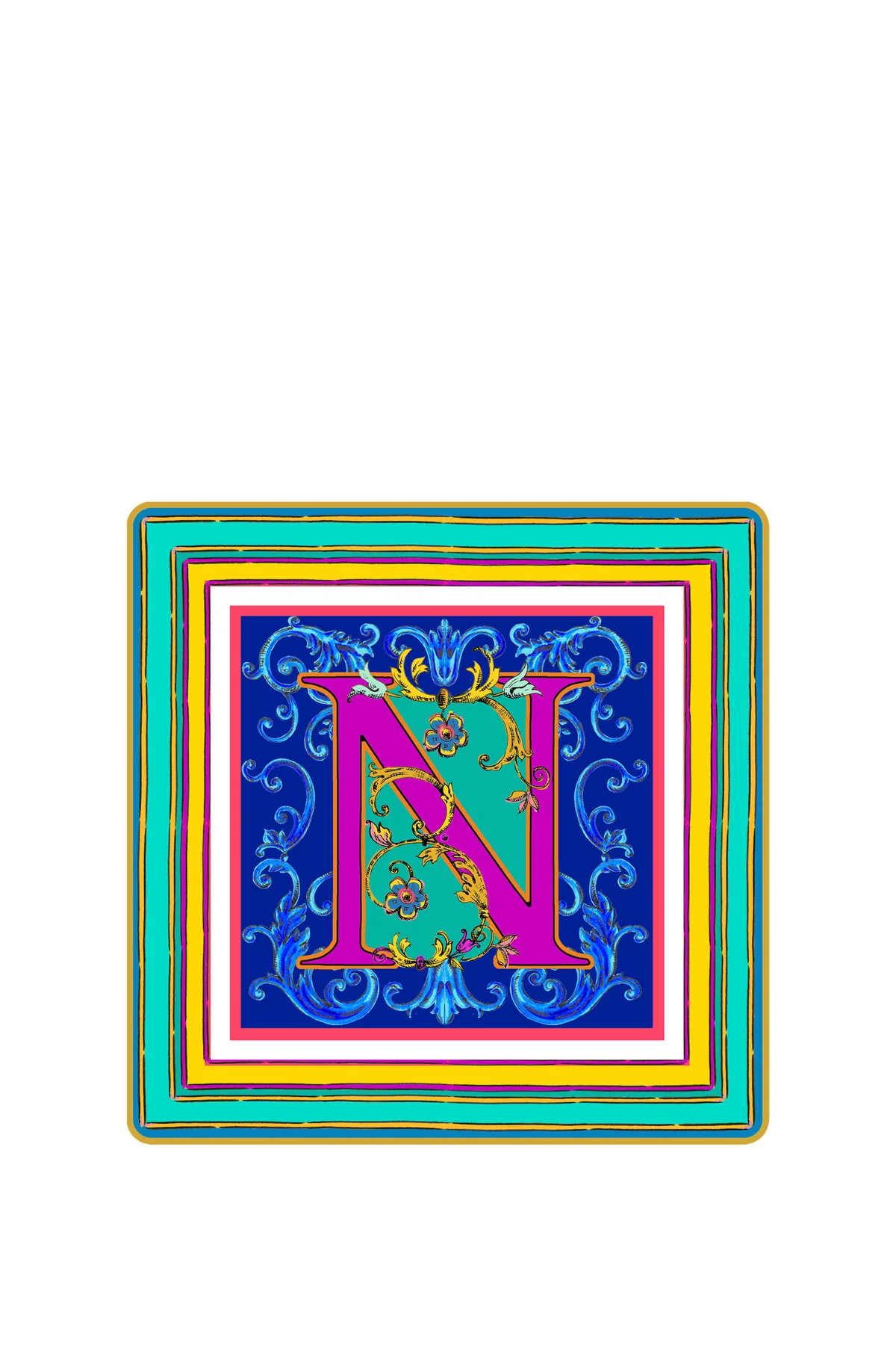 مصرفی های خانگی ORTIGIA COLORBLOCKED N LETTER PORCELAIN MINI TRAY Baci Milano