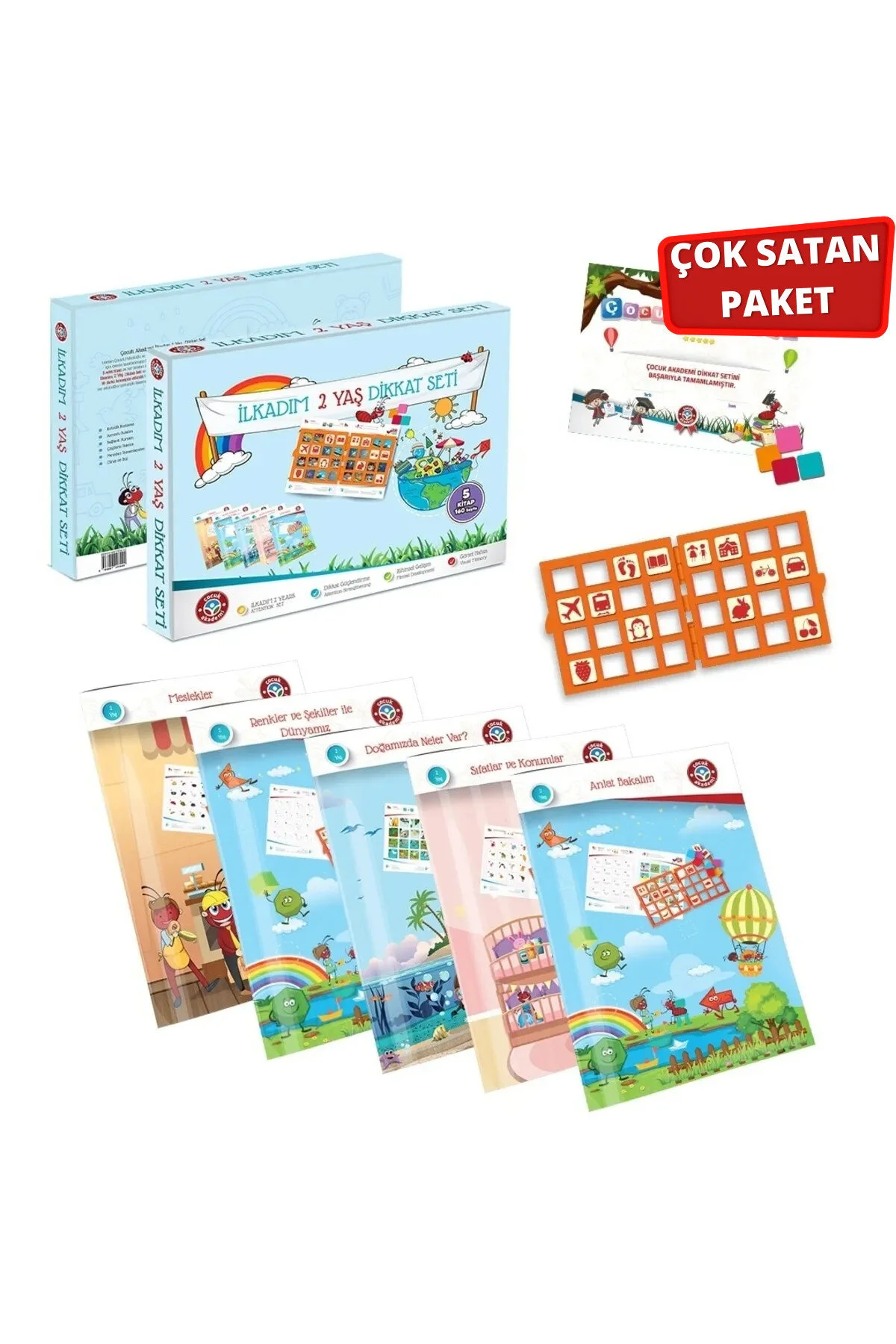 کتاب های فعالیت و آموزشی 2 سن توجه آگاهی نوشتن سری را حذف کنید Çocuk Akademi