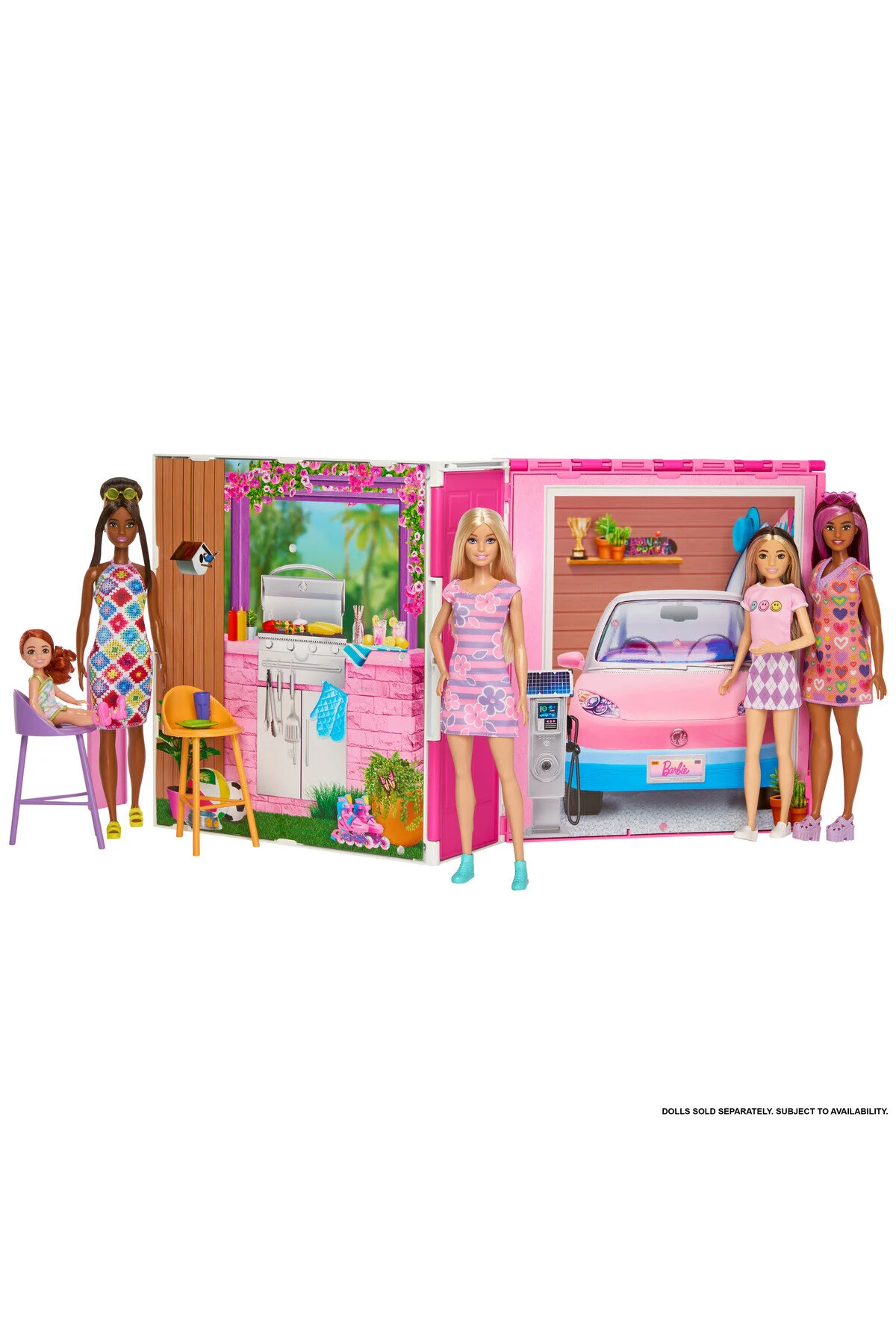 عروسک های اسباب بازی و لوازم جانبی ست خانه تعطیلات قابل حمل 4 منطقه 11 تزئینی HRJ77 Barbie