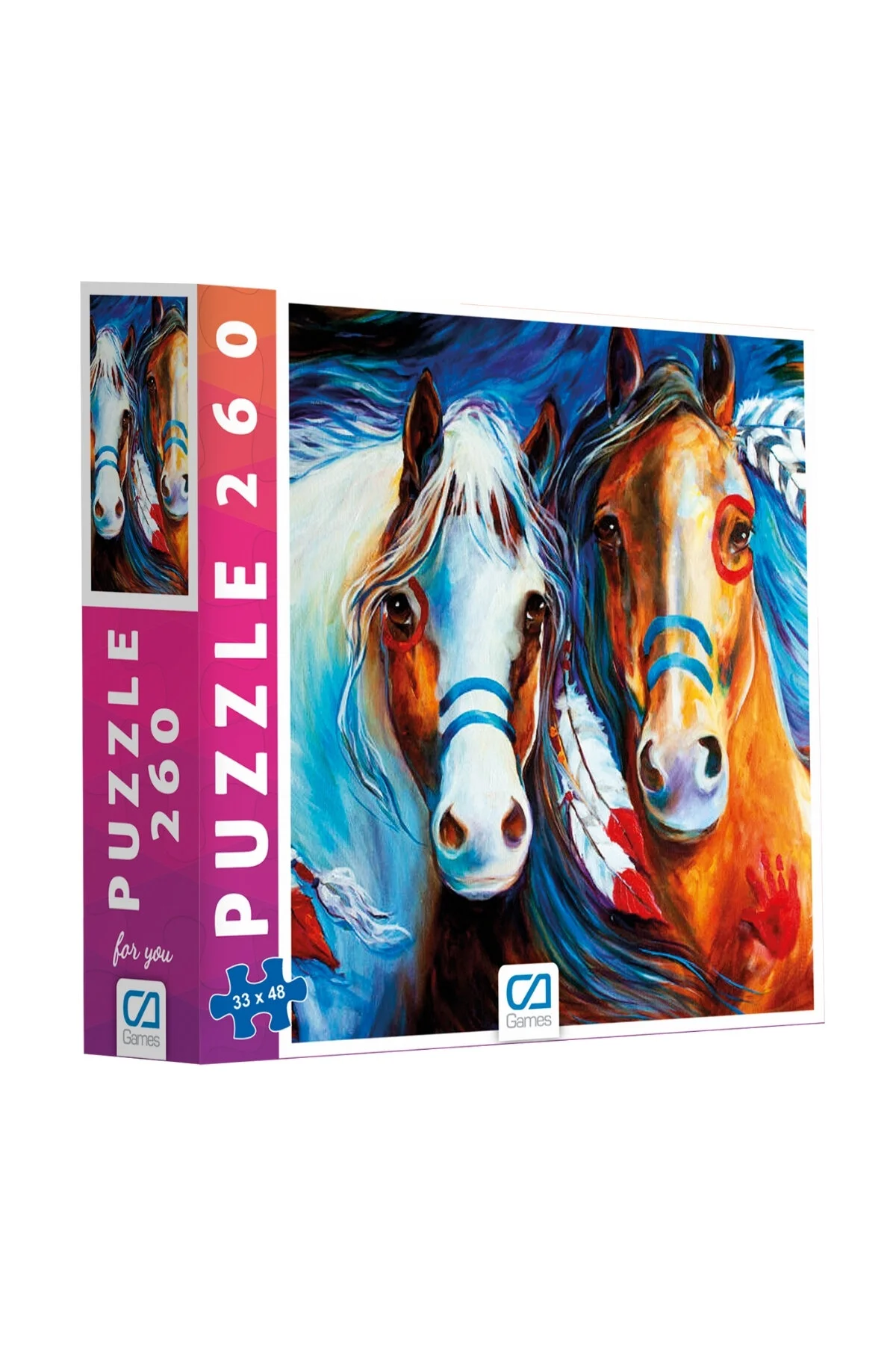 پازل HORSES 260 PIECES 33X48CM سرگرمی سری اره منبت کاری مویی برای کودکان و بزرگسالان CA Games