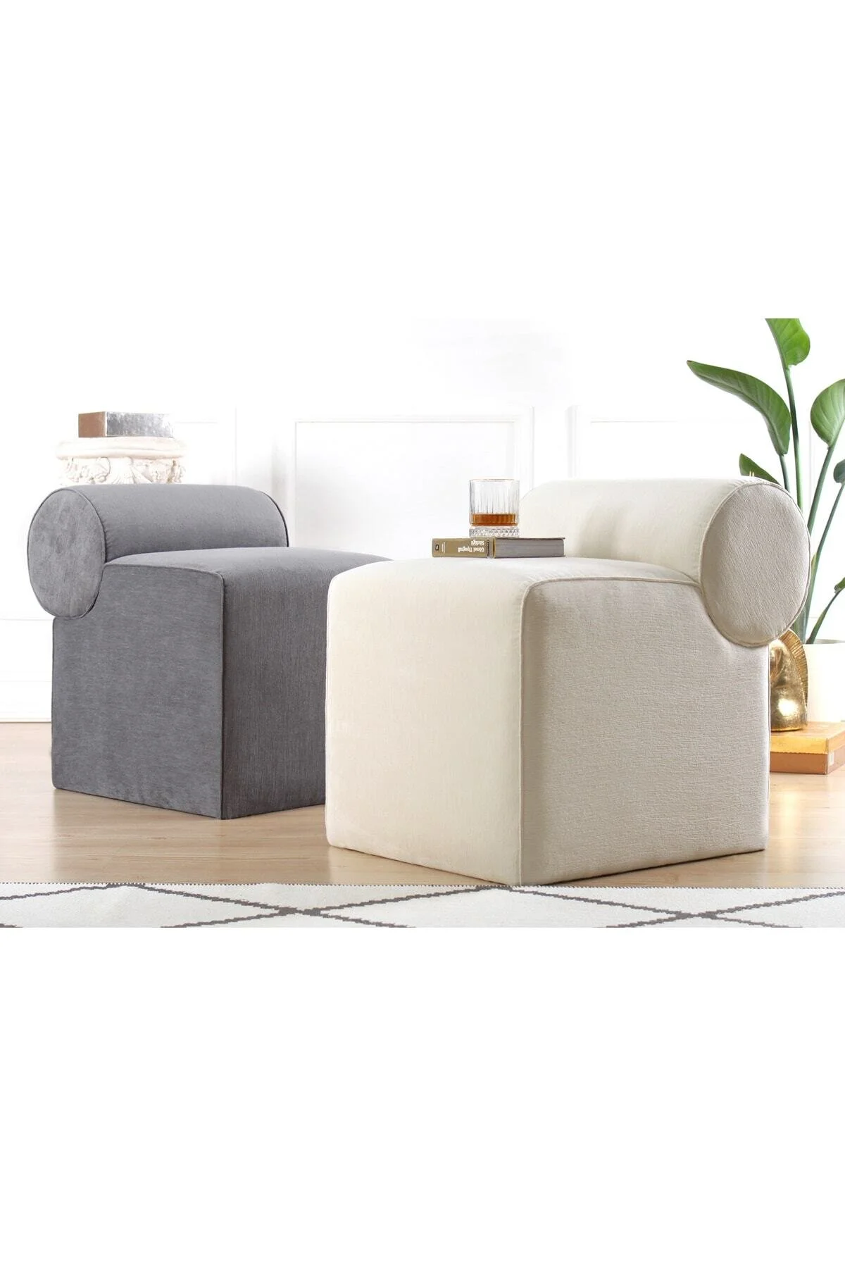 پاف و نیمکت لینبورگ پف کرم اورجینال Lorence Home