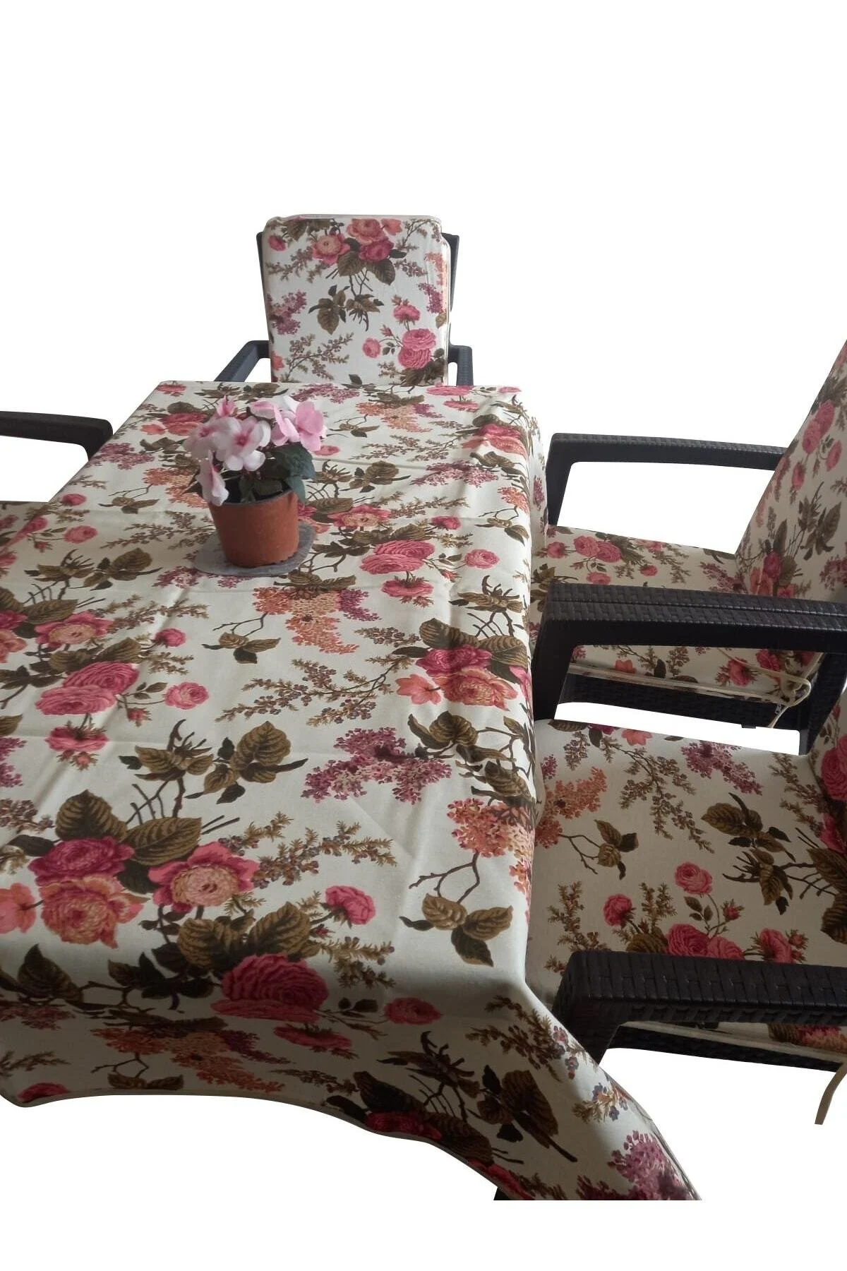 کوسن باغی صندلی سفره بریتانیایی رز 6 120X180 پارچه اردک ضخیم Mor Minder