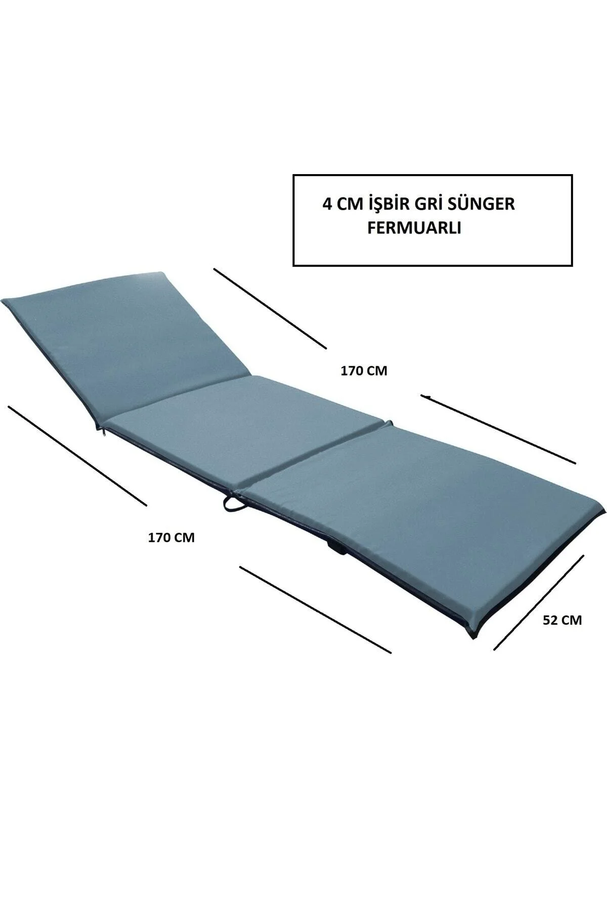 زیرانداز کمپ تختخواب چادر آفتاب خورشید 170X52X4 سانتی متر ISBIR خاکستری اسفنجی زیپ LUSH LAZLONG GREY Mor Minder