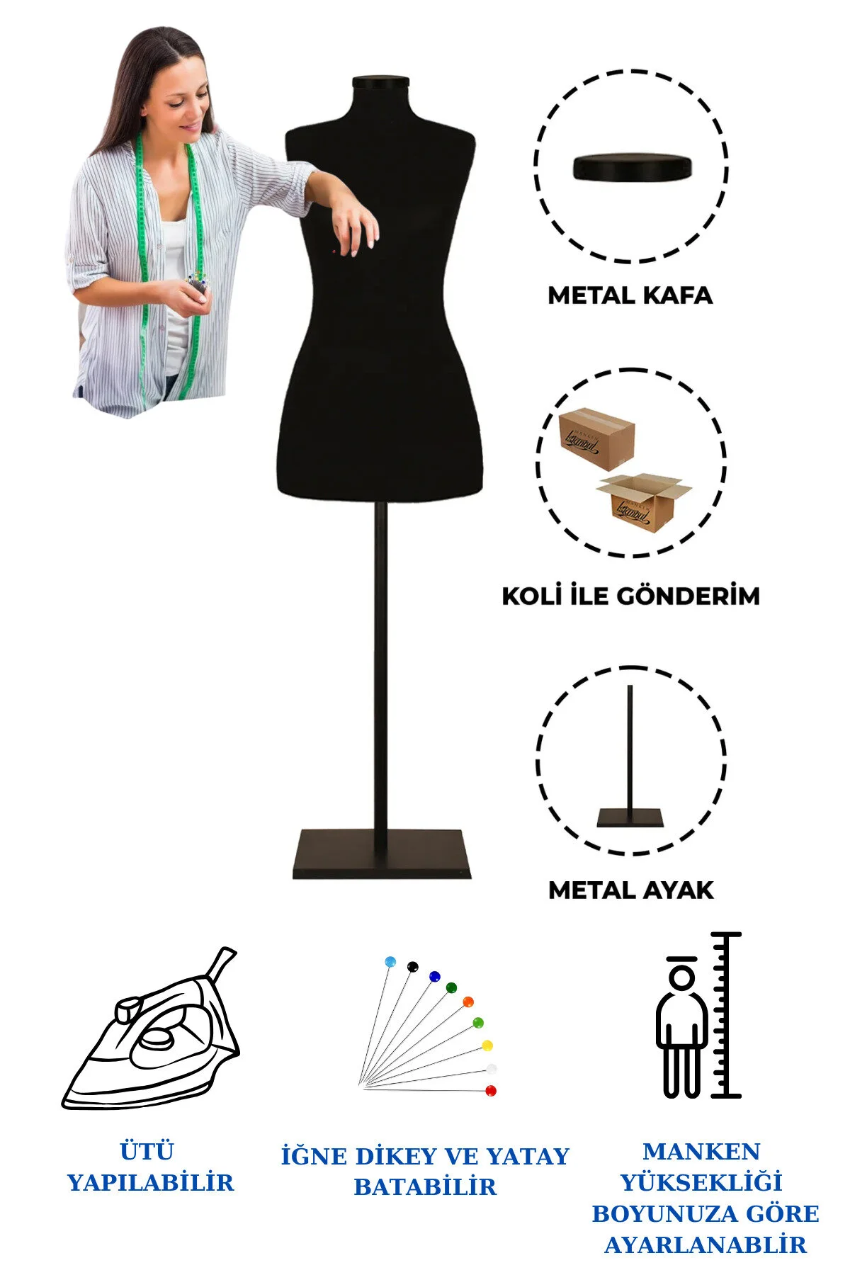 فیگور سایز 34 مانکن خیاط سوزنی تمرینی اسفنجی Manken İstanbul