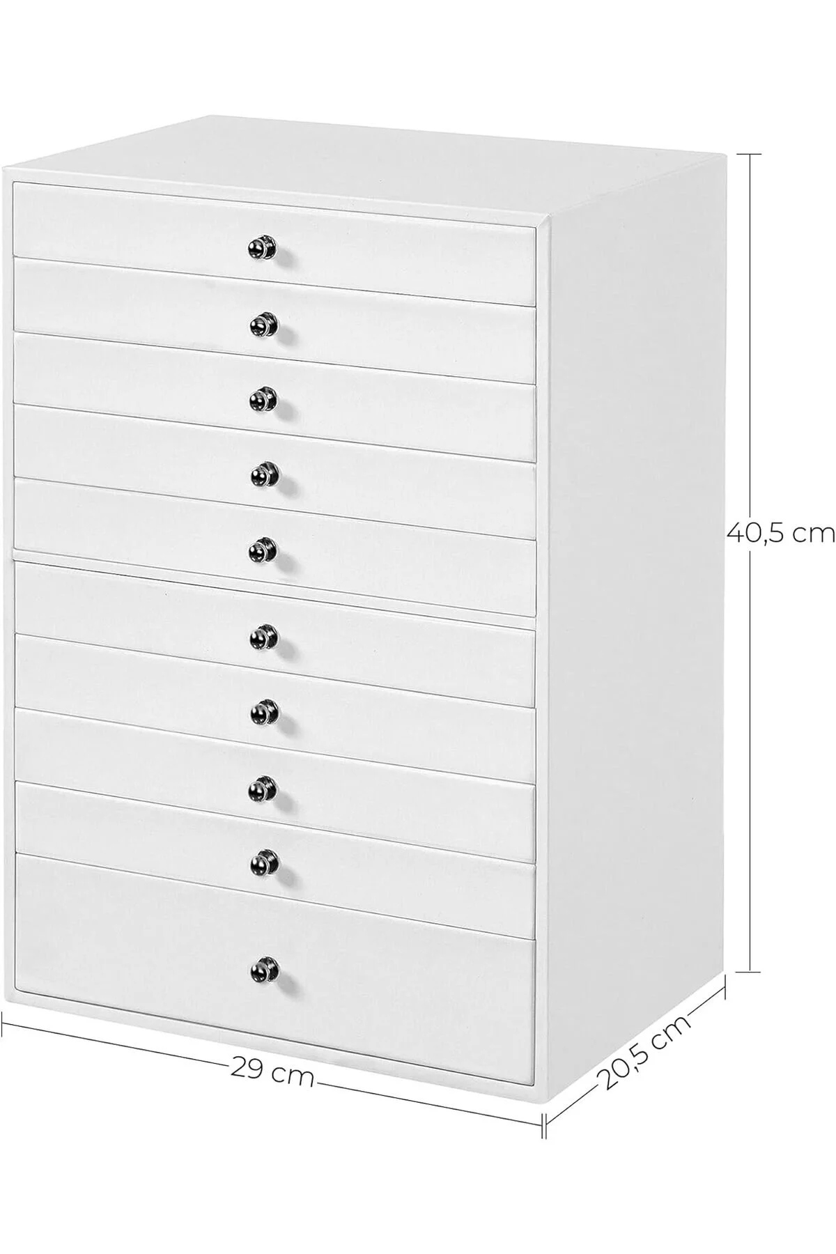 نظم‌دهنده لوازم آرایش و جواهر جعبه جواهرات چرمی مصنوعی 10 STOREY 29X20 5X40.5 سانتی متر طراحی شیک مفید Genel Markalar