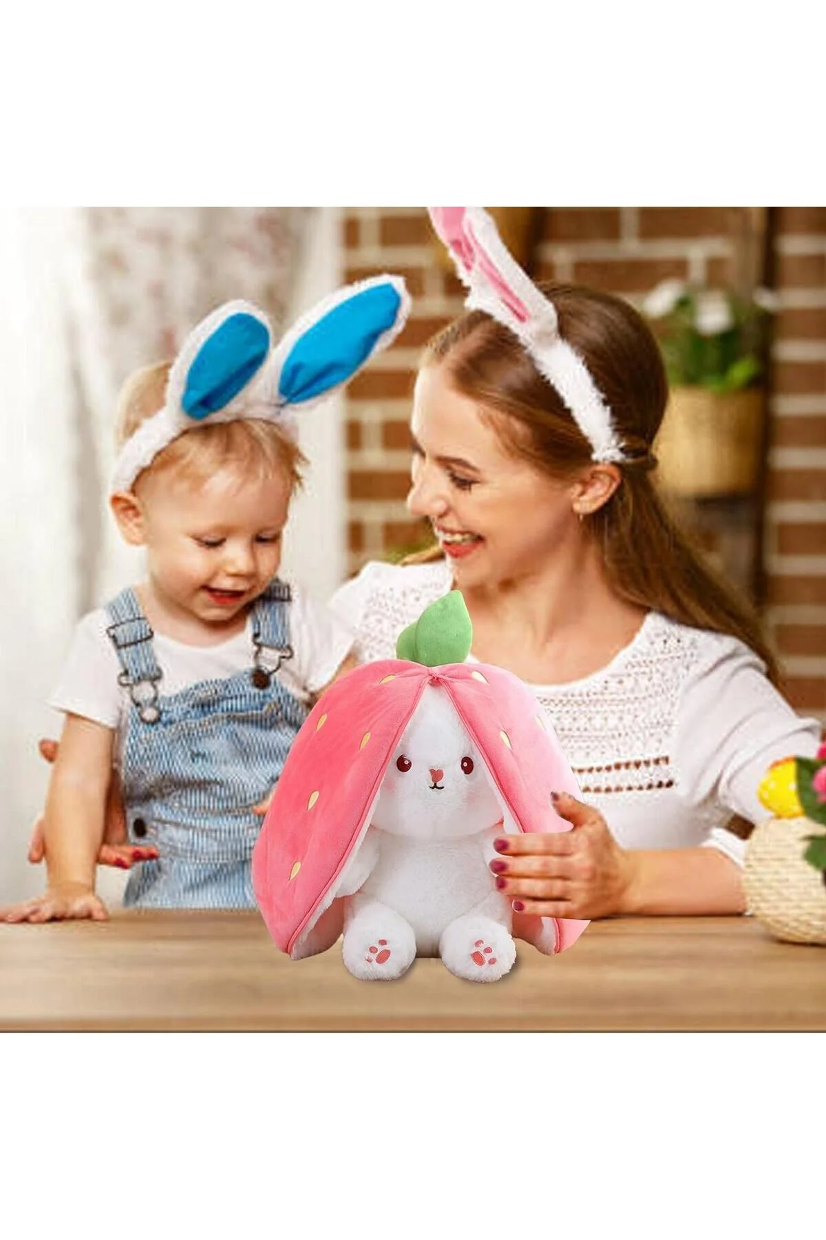 اسباب بازی های پشمی هدیه ویژه برای عاشقان خرگوش توت فرنگی صورتی طرح خاص مخمل زیپ دار و Genel Markalar