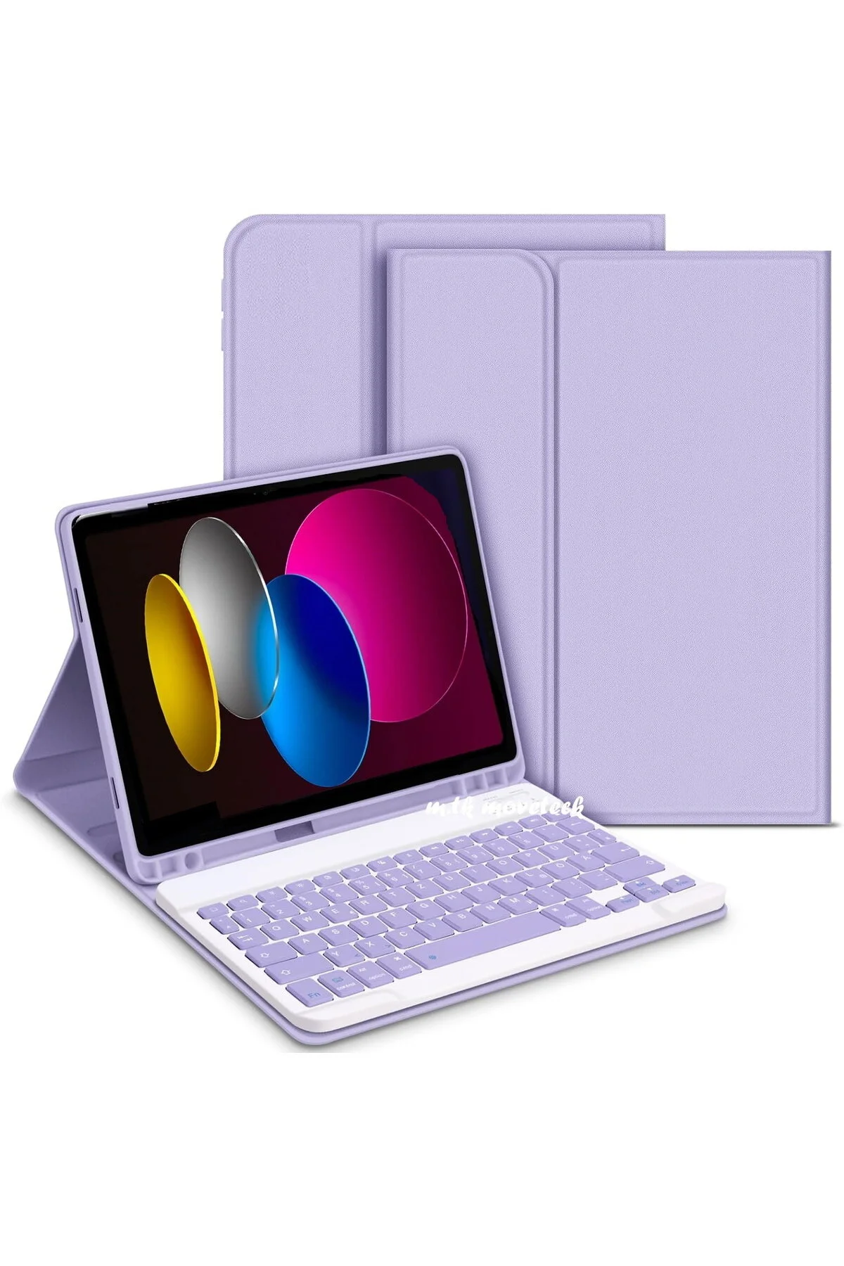 کاور تبلت قاب کیبورد سازگار با پایه بلوتوث محفظه قلم IPAD AIR 4 5 6 GENERATION 11 M3 m.tk moveteck