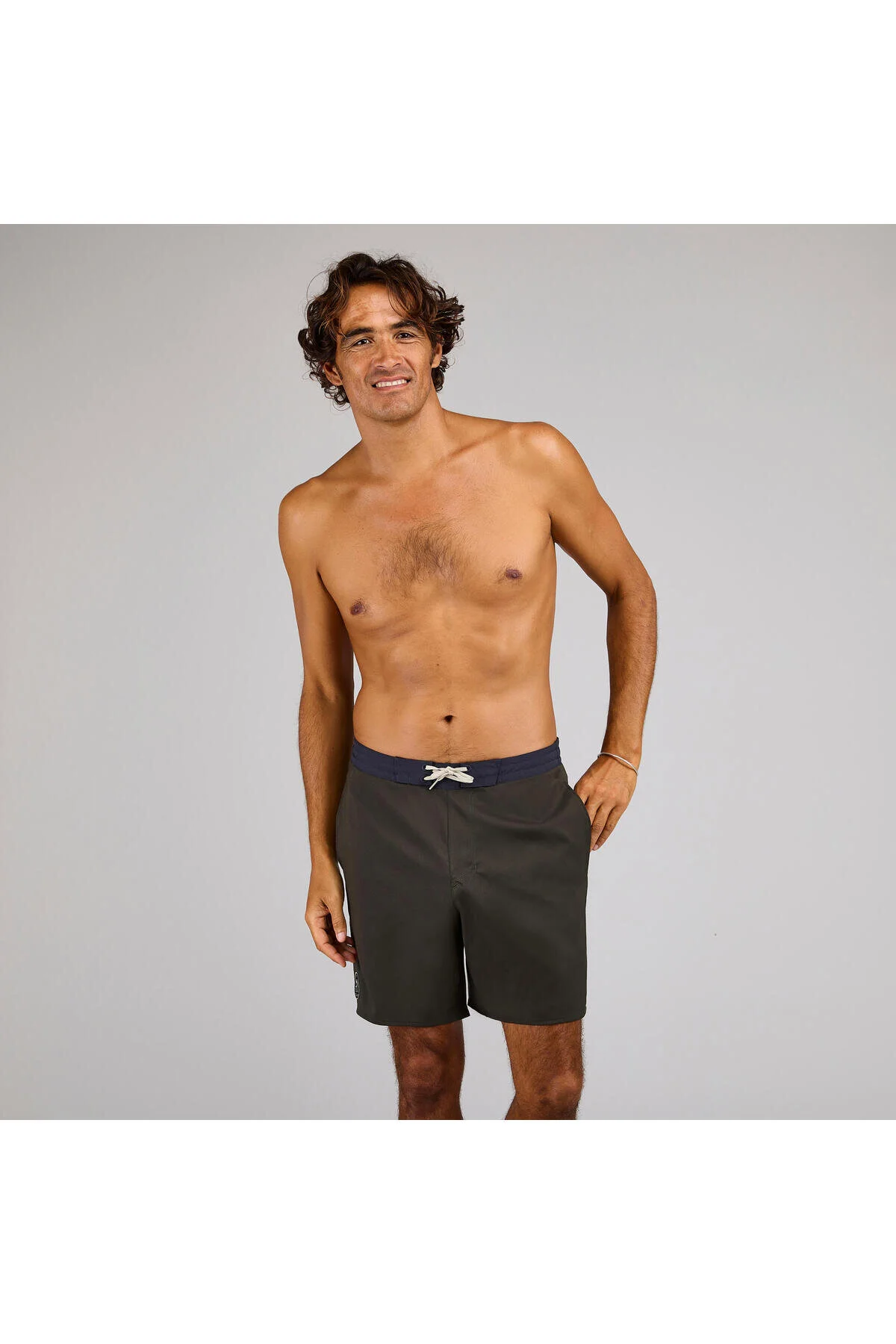 شلوارک شنا SURF BOARDSHORT خاکی 100 سایز: L دکتلون Decathlon