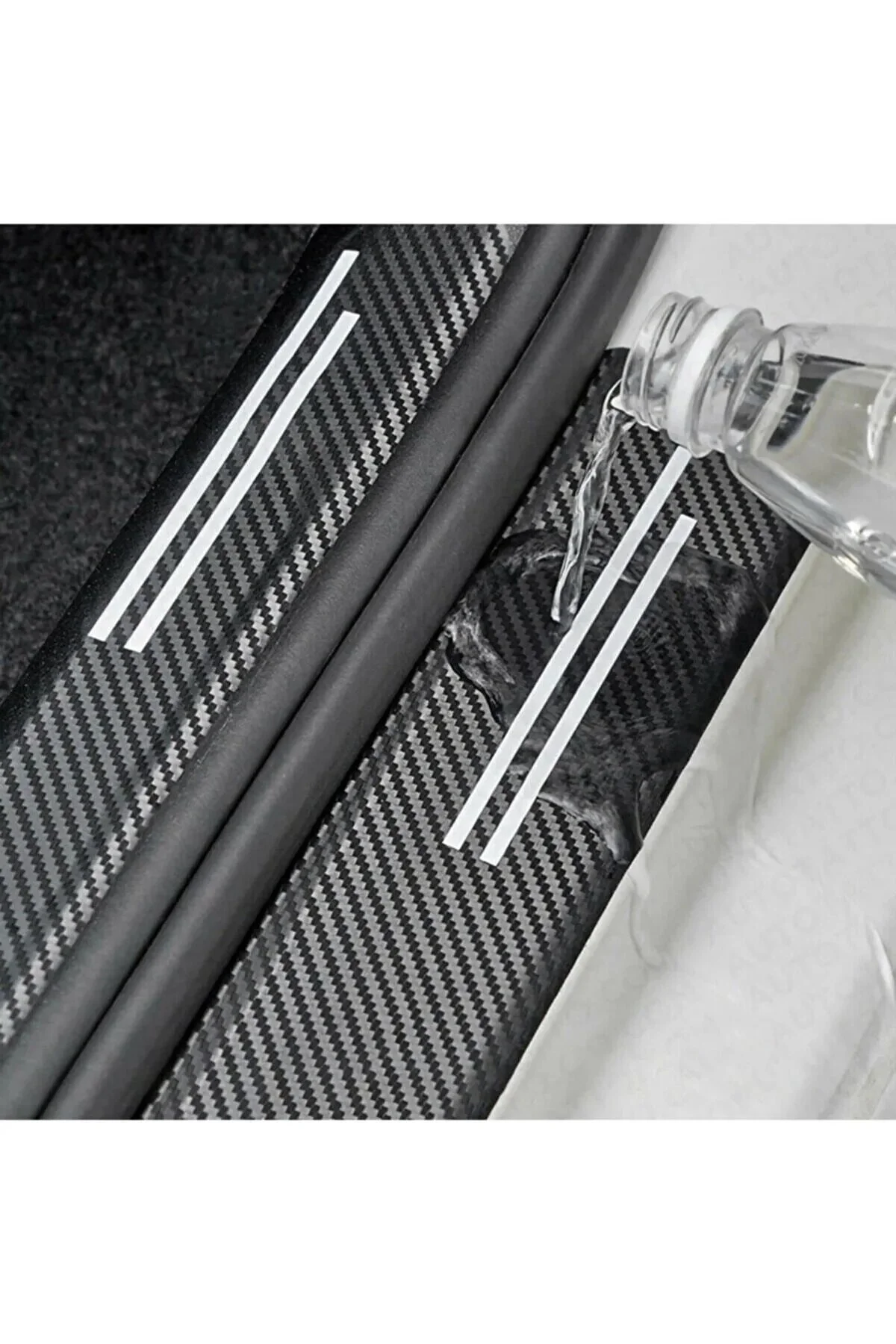 محافظ پلاستیکی رکاب آرم نیسان QASHQAI LOGO CARBON DOOR SILL PROTECTIVE چرمی 4 SET مجموعه İYİBİRSEN
