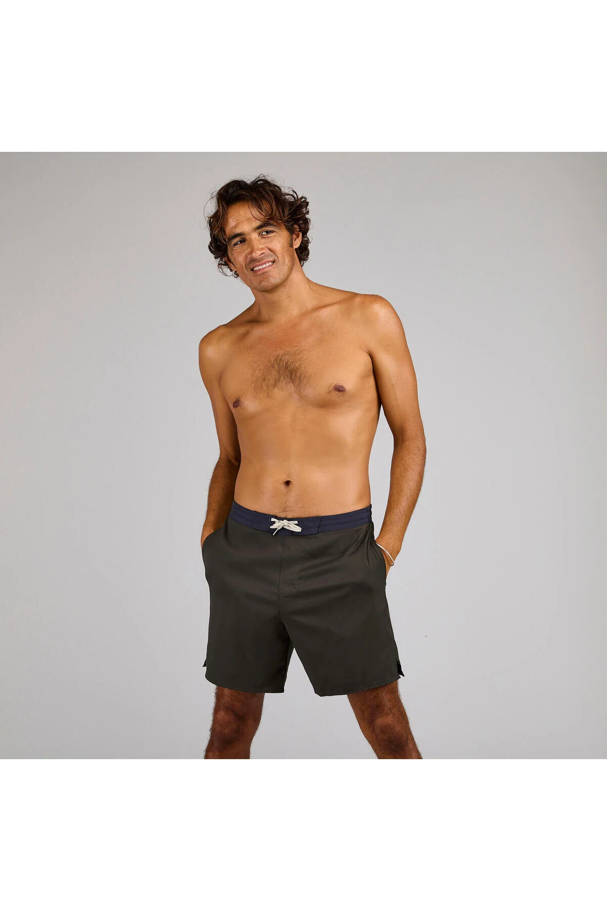 شلوارک شنا SURF BOARDSHORT خاکی 100 سایز: L دکتلون Decathlon