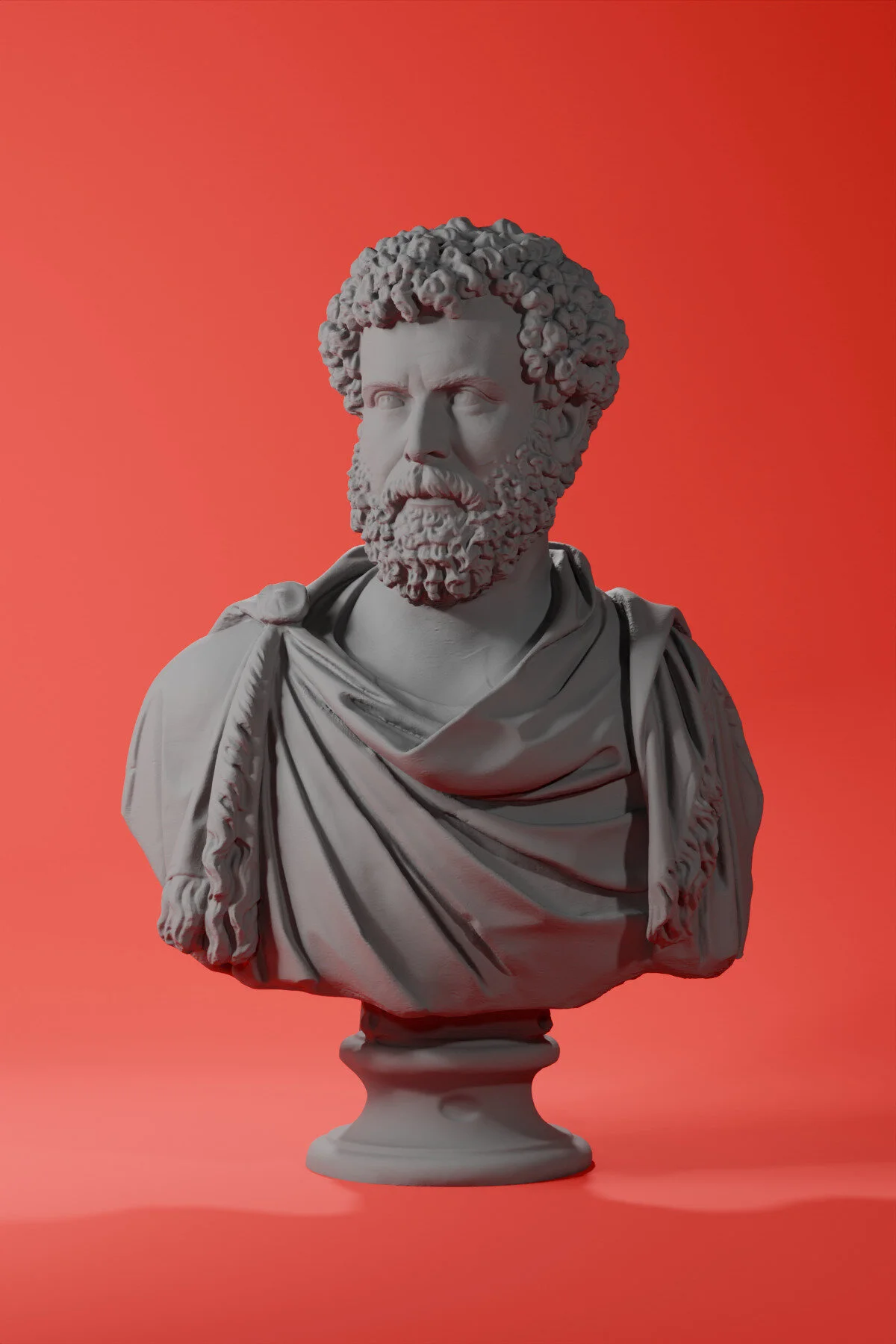 فیگور اندازه کوچک 10 سانتی متر مجسمه نیم تنه تزئینی 'SEPTIMIUS SEVERUS' خاکستری رنگ سایز از ترکیه Cuboid 3D
