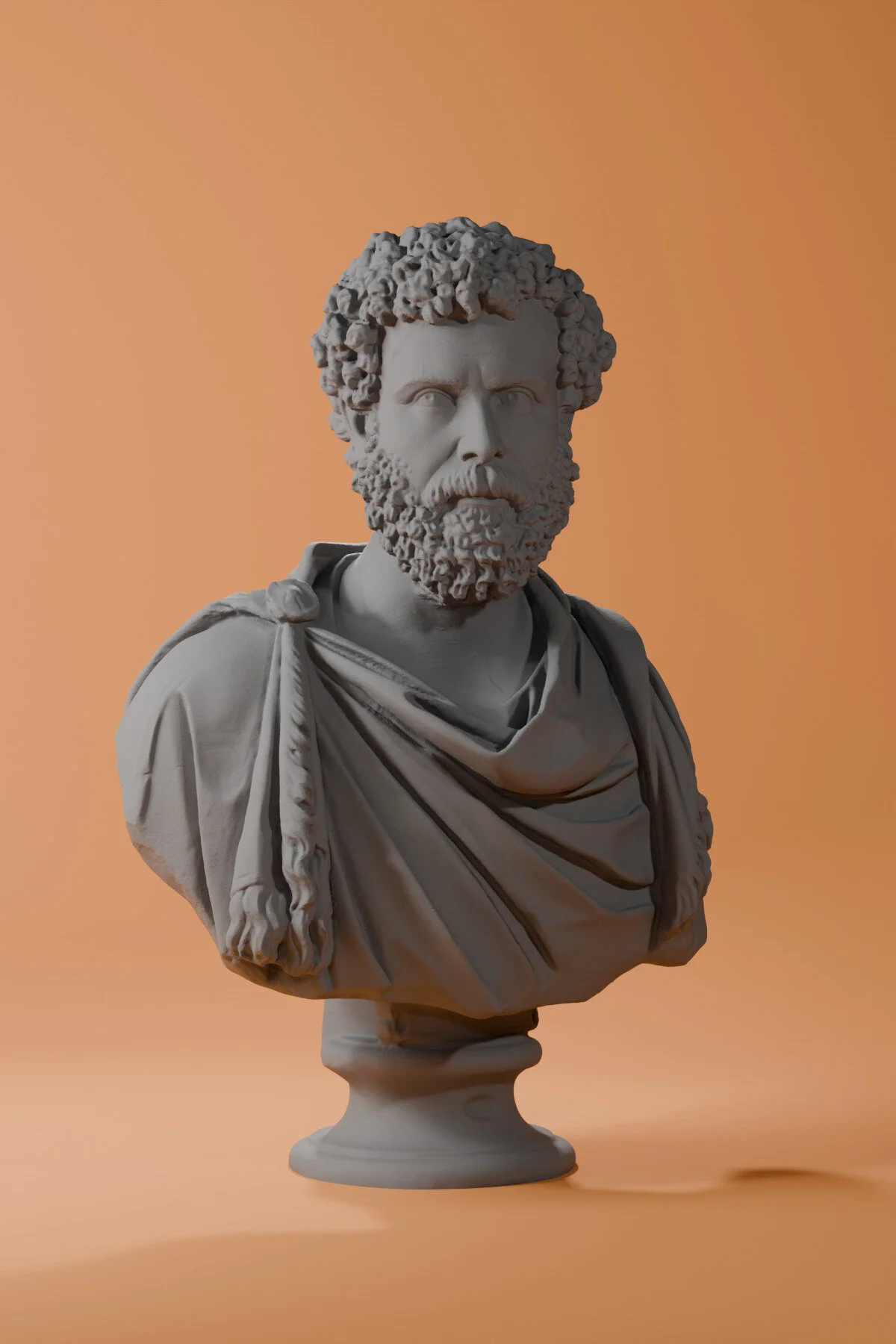 فیگور اندازه کوچک 10 سانتی متر مجسمه نیم تنه تزئینی 'SEPTIMIUS SEVERUS' خاکستری رنگ سایز از ترکیه Cuboid 3D
