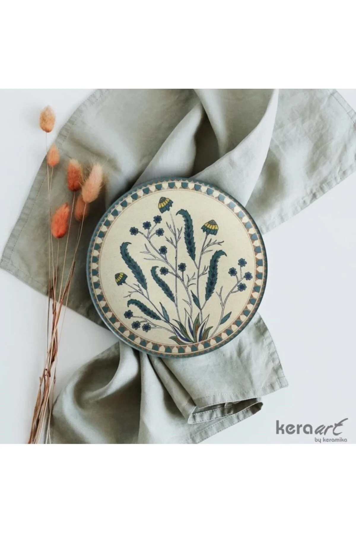 بشقاب اثری از طبیعت اژه 20 سانتی متر صفحه کیک 6 MSH Keramika