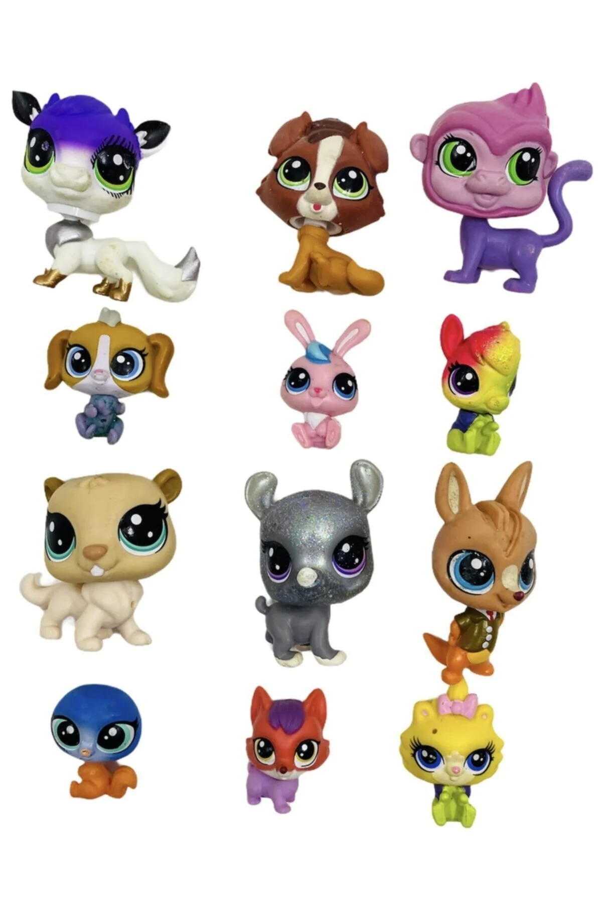 اسباب بازی های فیگور دیگر LPS MINI TOY 12 تکه 6 سایز بزرگ و کوچک با هم Littlest Pet Shop