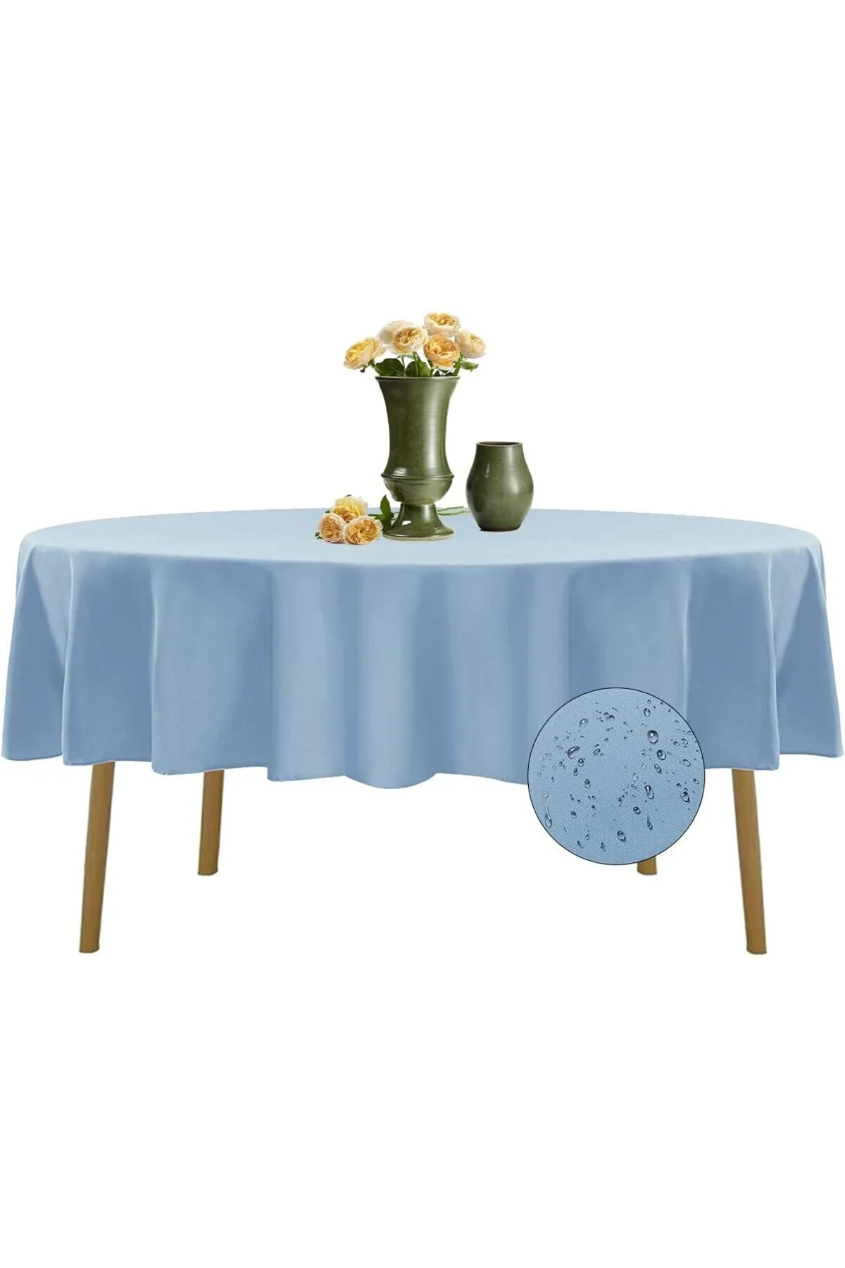 رومیزی آبی مایع مقاوم در برابر گرد سفره کتانی بدون رنگ  Zeren Home