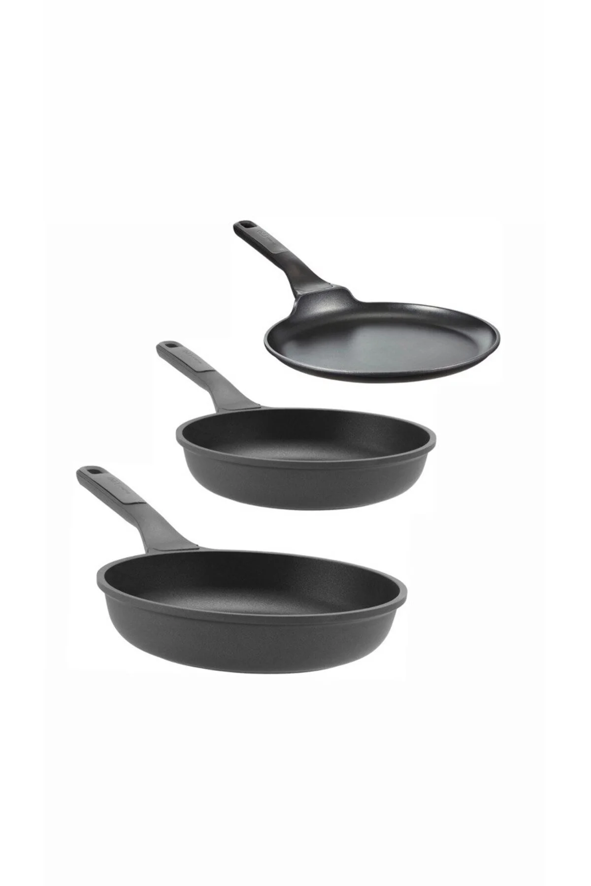 قابلمه LEO STONE GRAY CAINT INDUCTION 3 قطعه مجموعه تابه ریخته گری آلومینیوم غیر استیک ضد آتش Berghoff