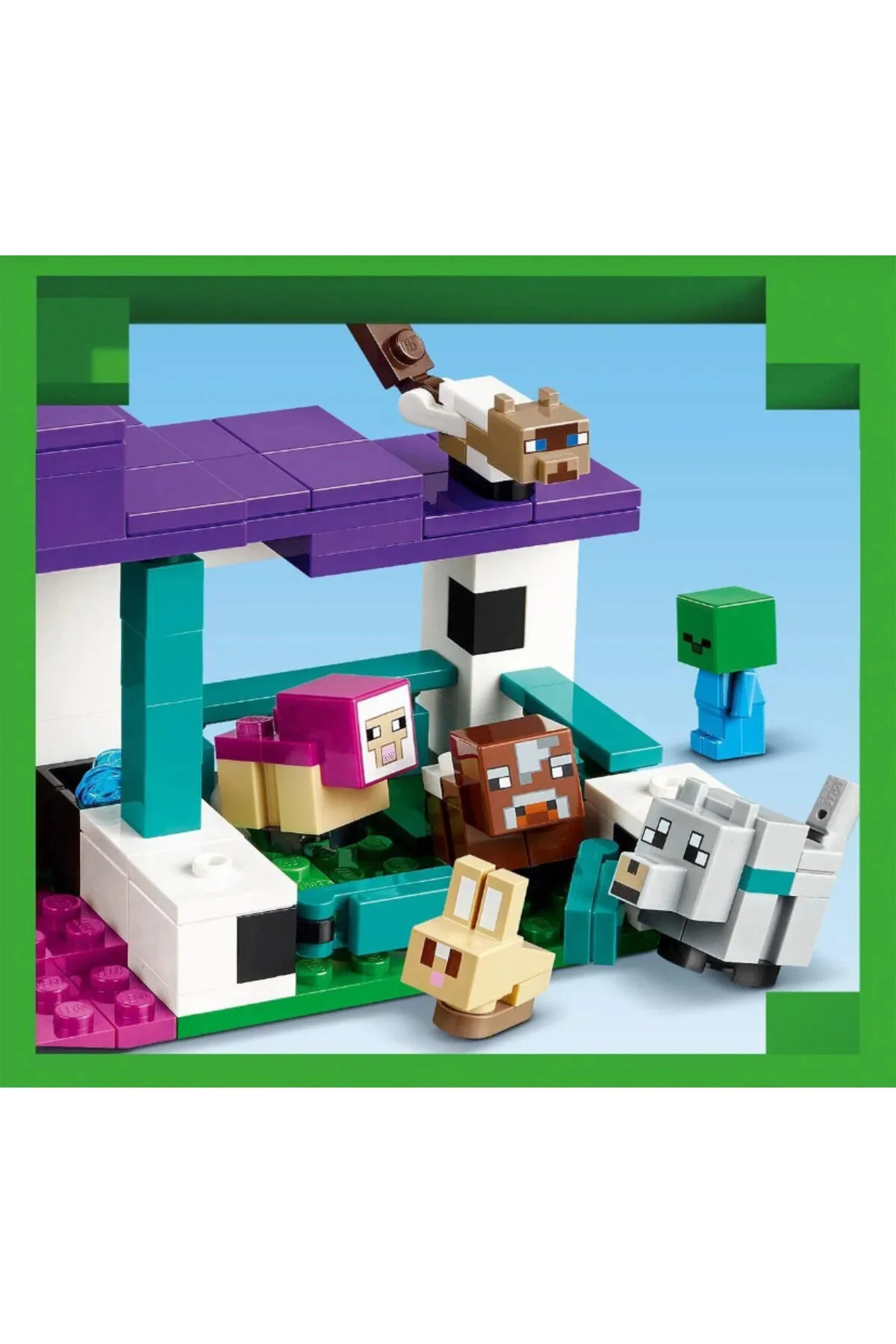 لگو و اسباب بازی های ساخت محور پناهگاه حیوانات MINECRAFT 21253 مجموعه ساختمانی برای سنین 7 سال به بالا 206 قطعه liss çarşı