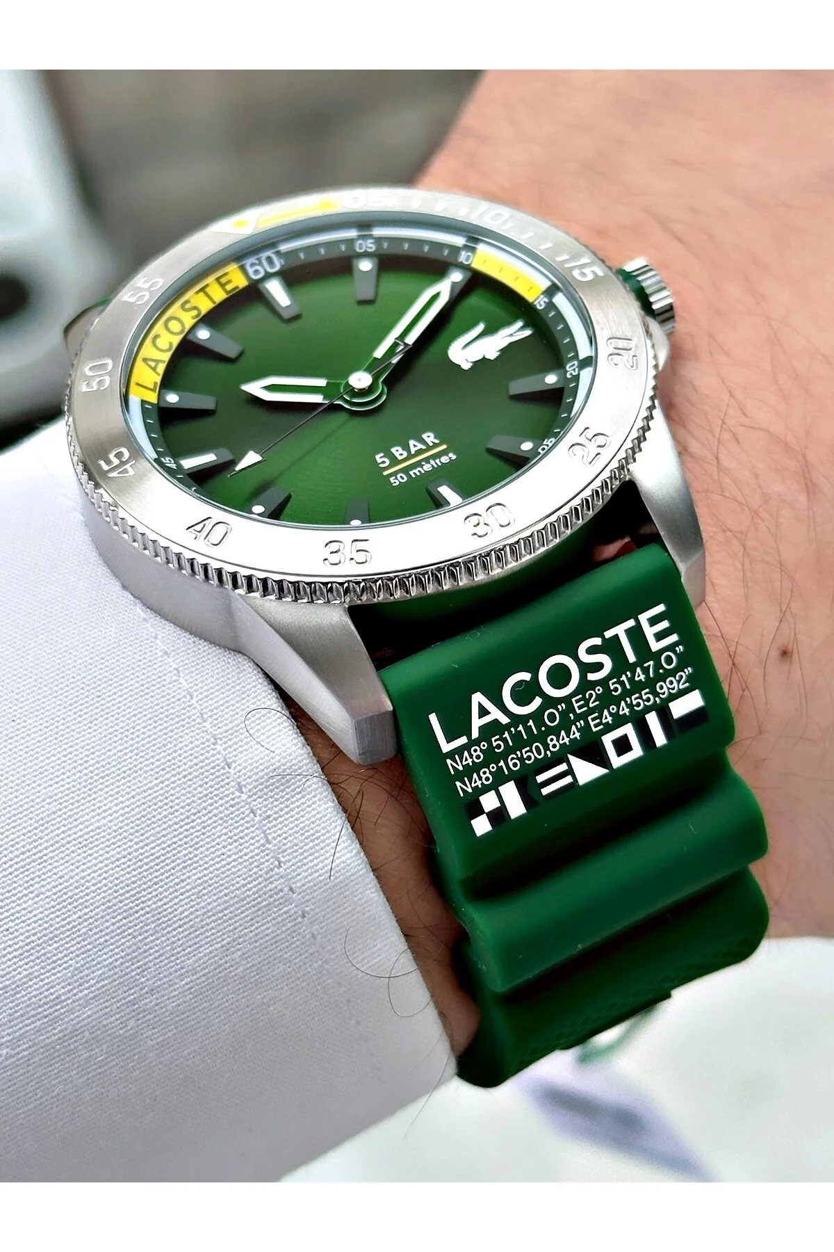 ساعت سبز مردانه مچی لاگوست اورجینال Lacoste