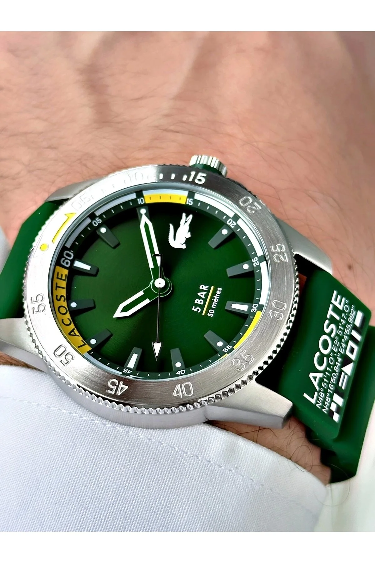 ساعت سبز مردانه مچی لاگوست اورجینال Lacoste