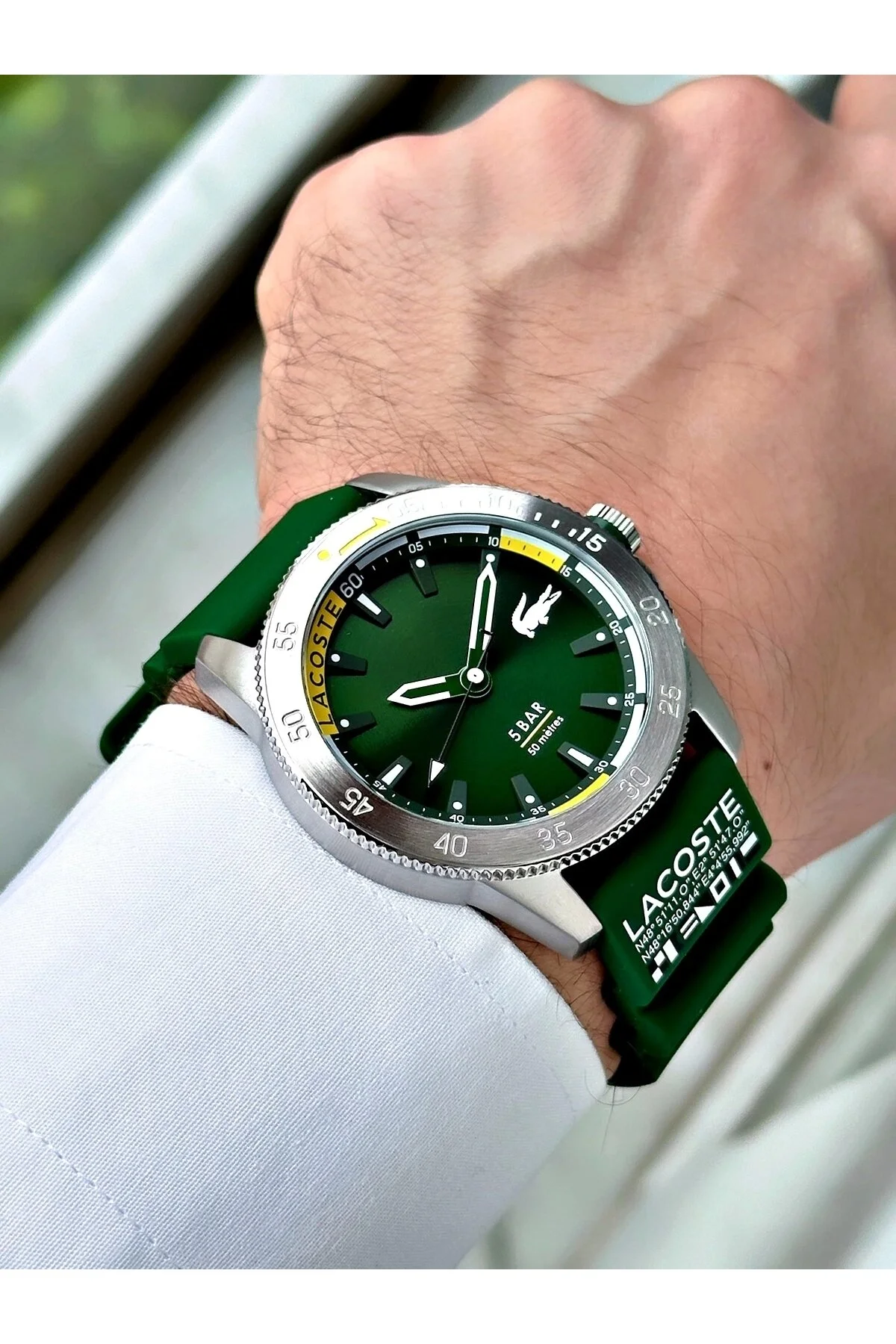 ساعت سبز مردانه مچی لاگوست اورجینال Lacoste