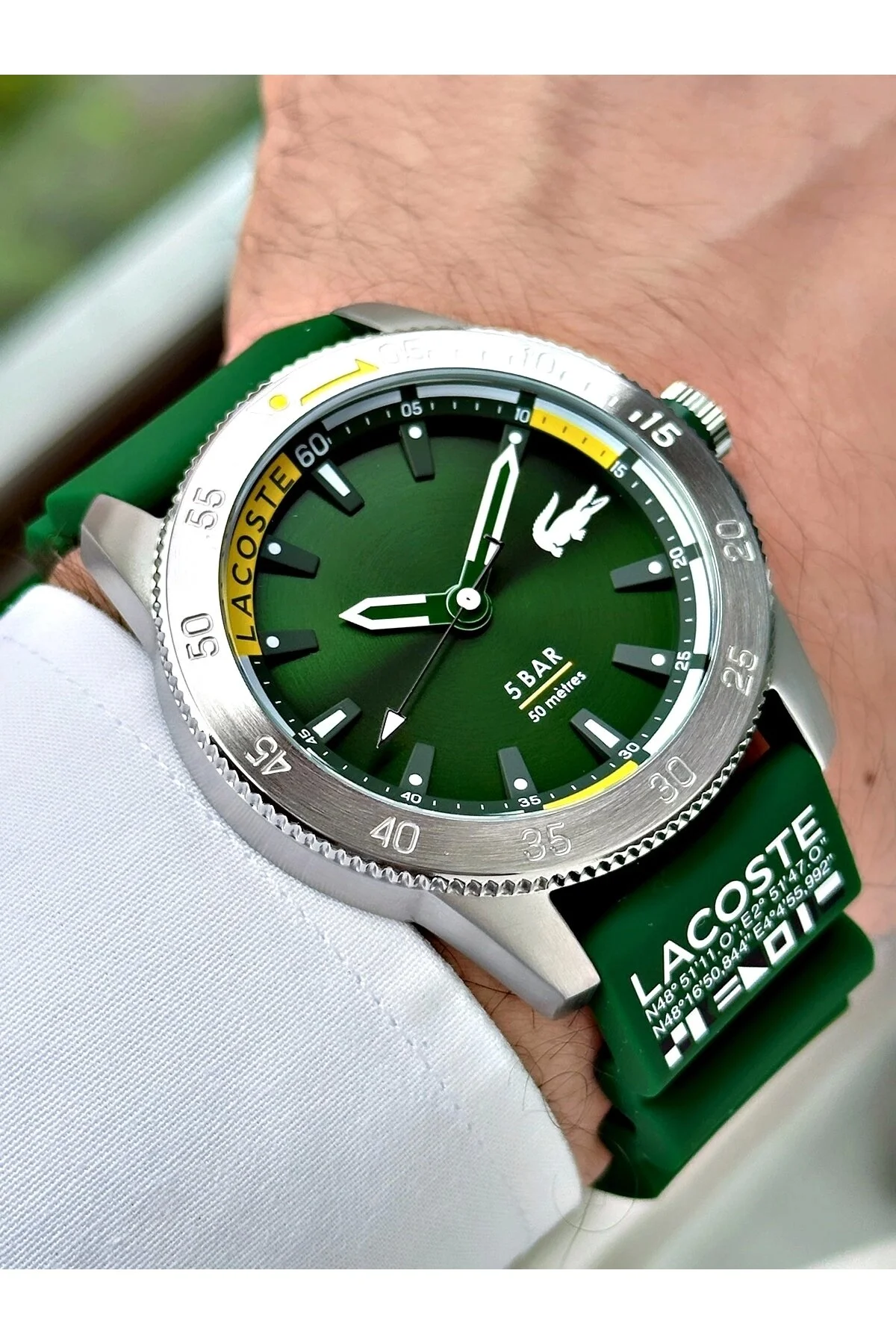 ساعت سبز مردانه مچی لاگوست اورجینال Lacoste