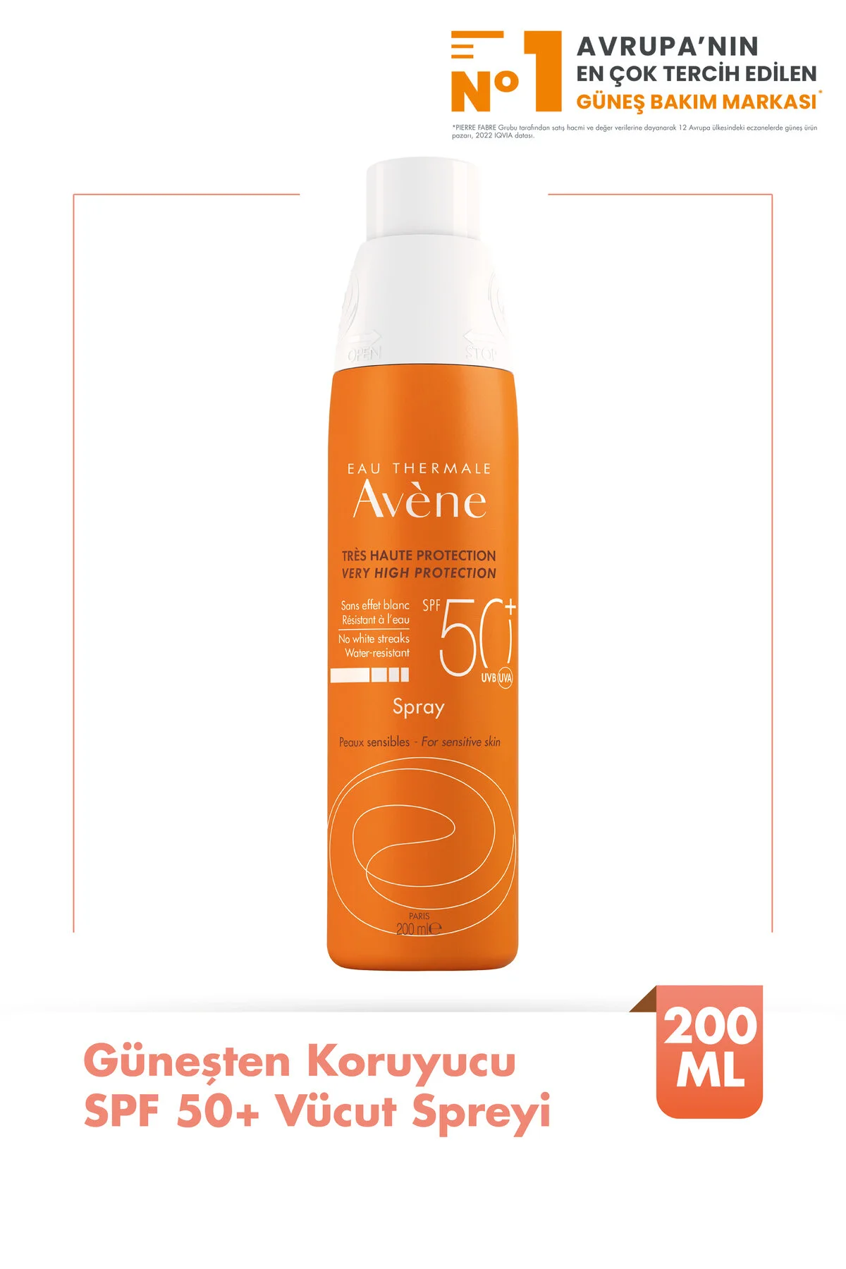 Avene محافظت از آفتاب اسپری SPF 50+ با حجم 200 میلی لیتر