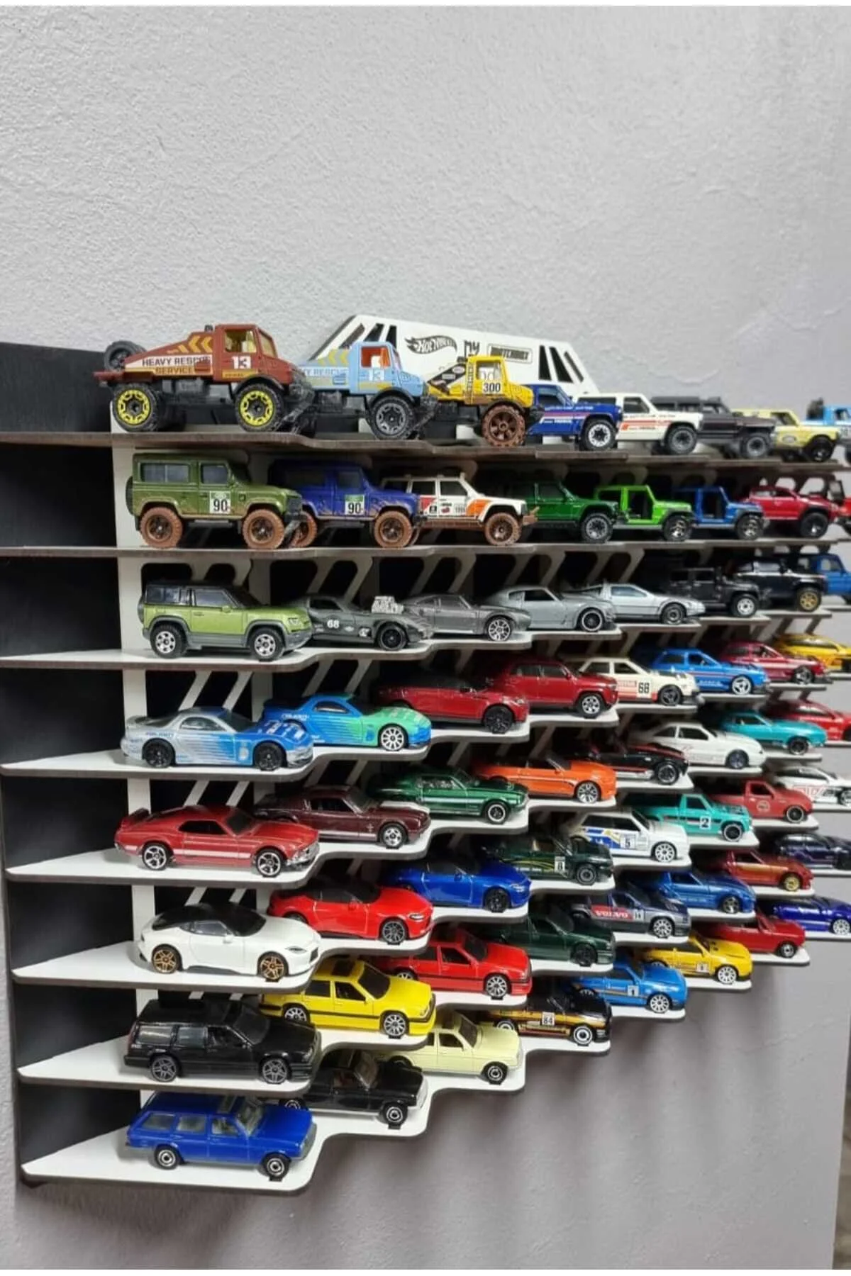 ماشین اسباب بازی قفسه بندی برای 64 وسیله نقلیه هات ویلز اورجینال HOT WHEELS