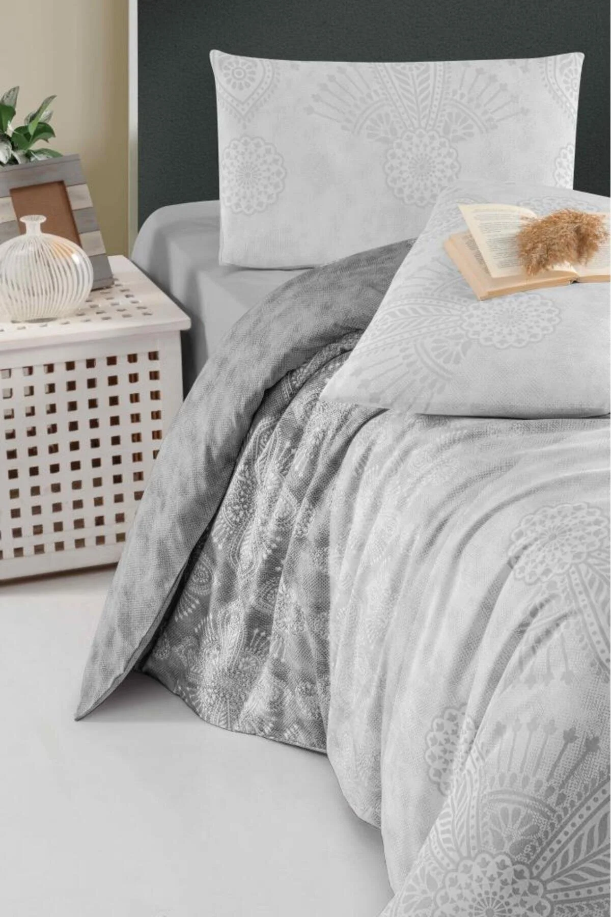 کاور لحاف دو نفره خاکستری ست 200x220 آرن Mulberry