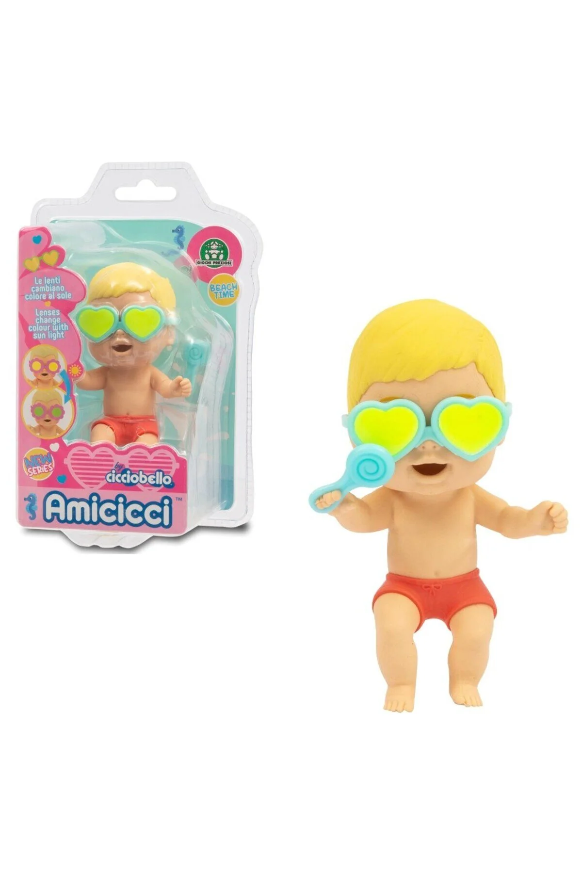 عروسک های اسباب بازی و لوازم جانبی بسته تک AMICICCI W6 BEACH TIME CICCIOBELLO Cicciobello