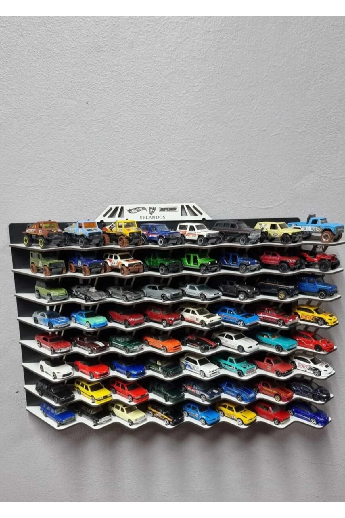 ماشین اسباب بازی قفسه بندی برای 64 وسیله نقلیه هات ویلز اورجینال HOT WHEELS