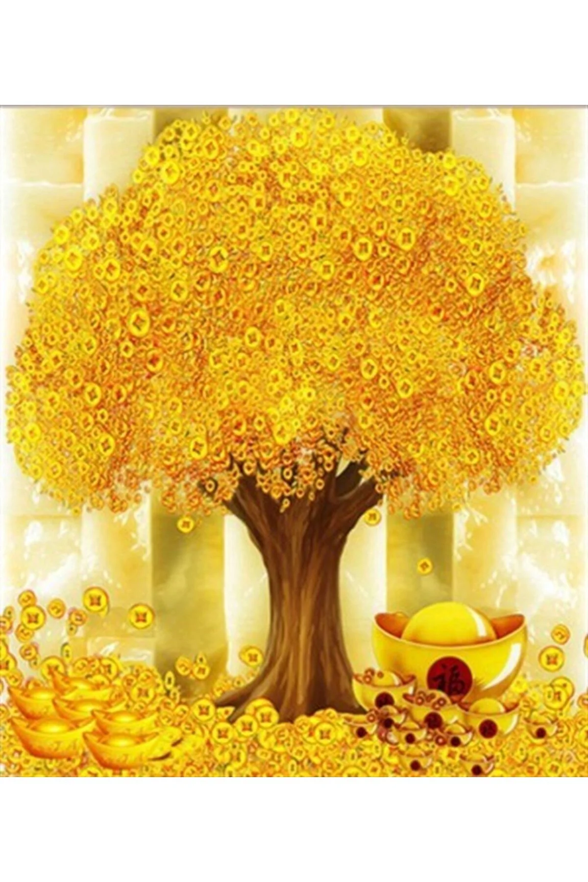 پازل MONEY TREE OF ABUNDANCE نقاشی معرق الماس مارسل 56X64 سانتی متر Marcel Kristal Tablo