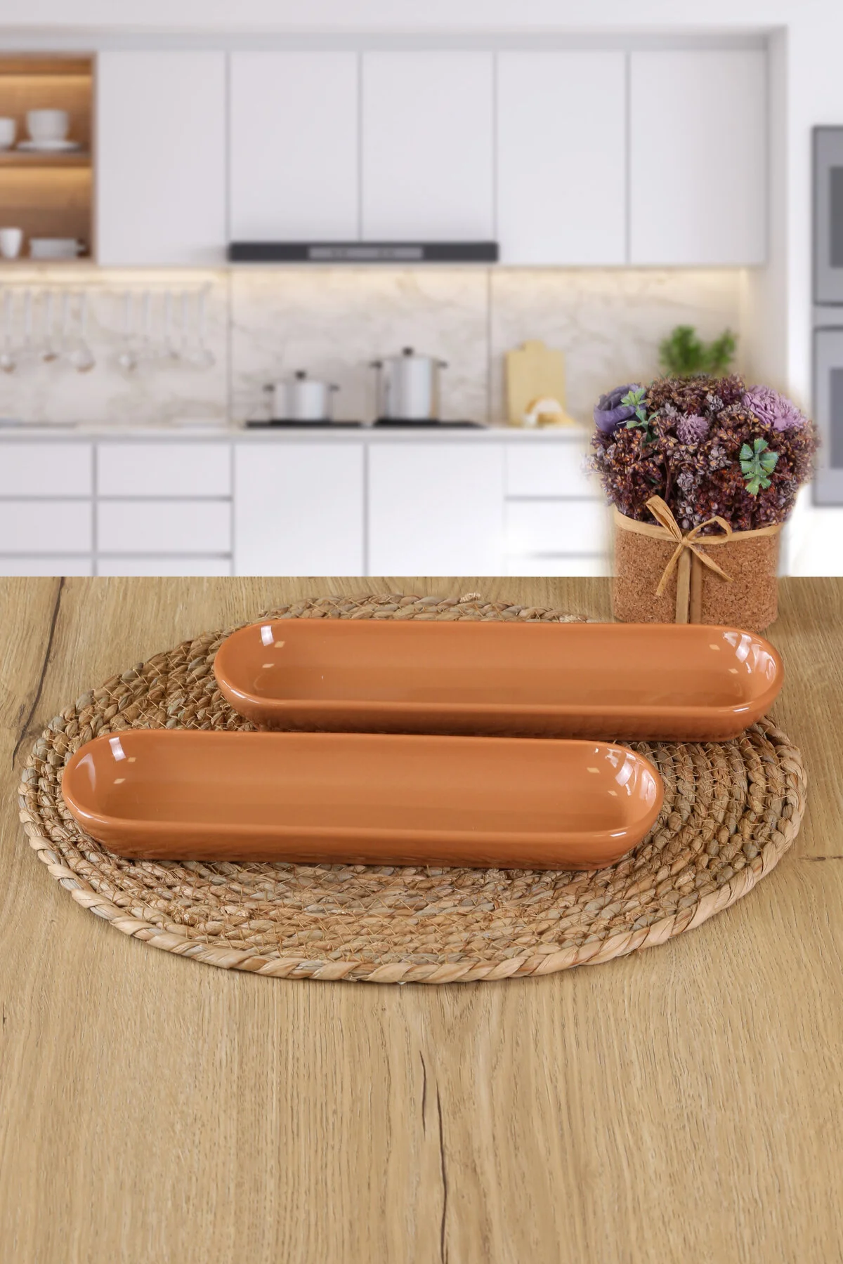 بشقاب NOYAN 2 قطعه صفحات قایق قهوه شیر 26X9CM Keramika