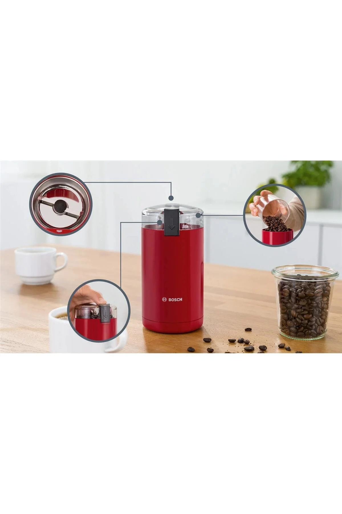 آسیاب دستی قهوه و ادویه قرمز اورجینال Bosch