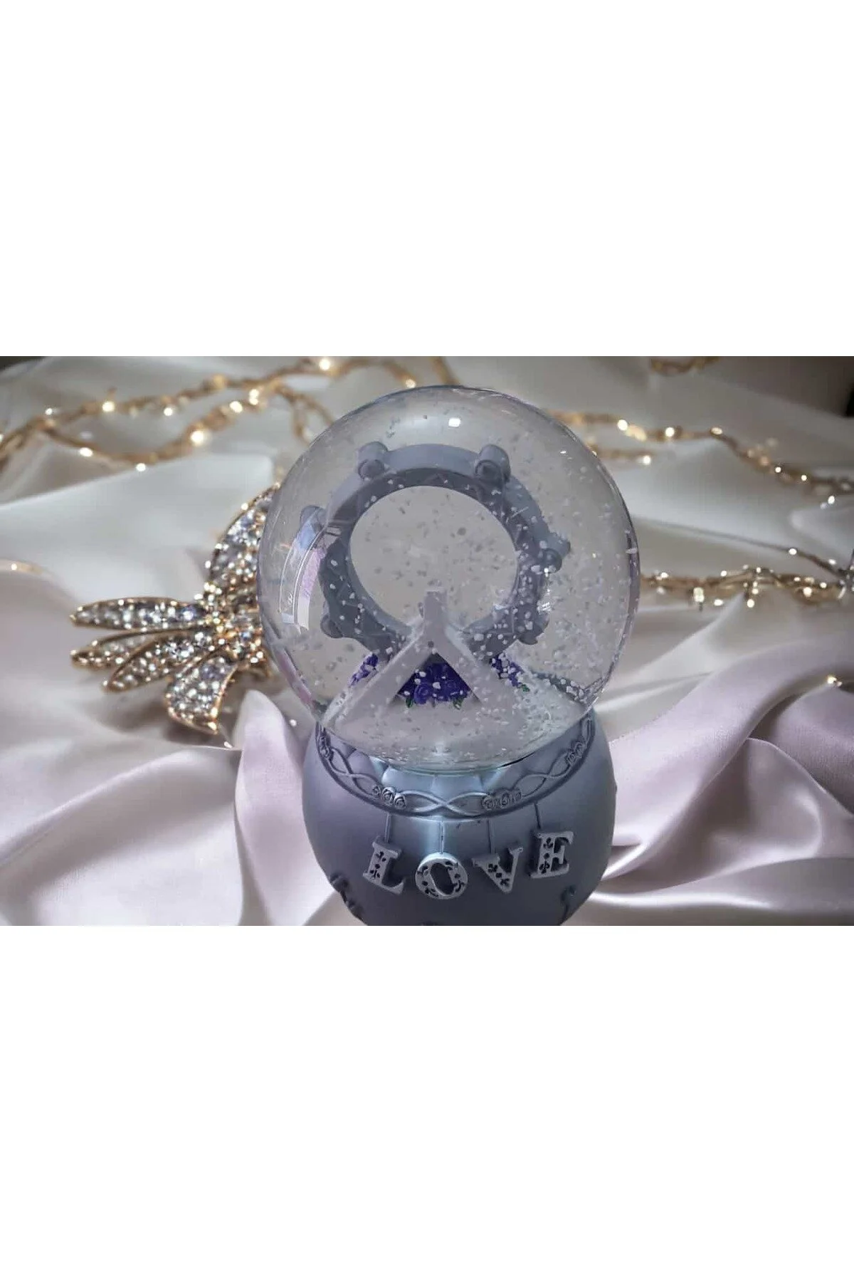 گوی برفی GLASS WIND UP MUSICAL SNOW GLOBE از ترکیه ÇEÇEN HOME