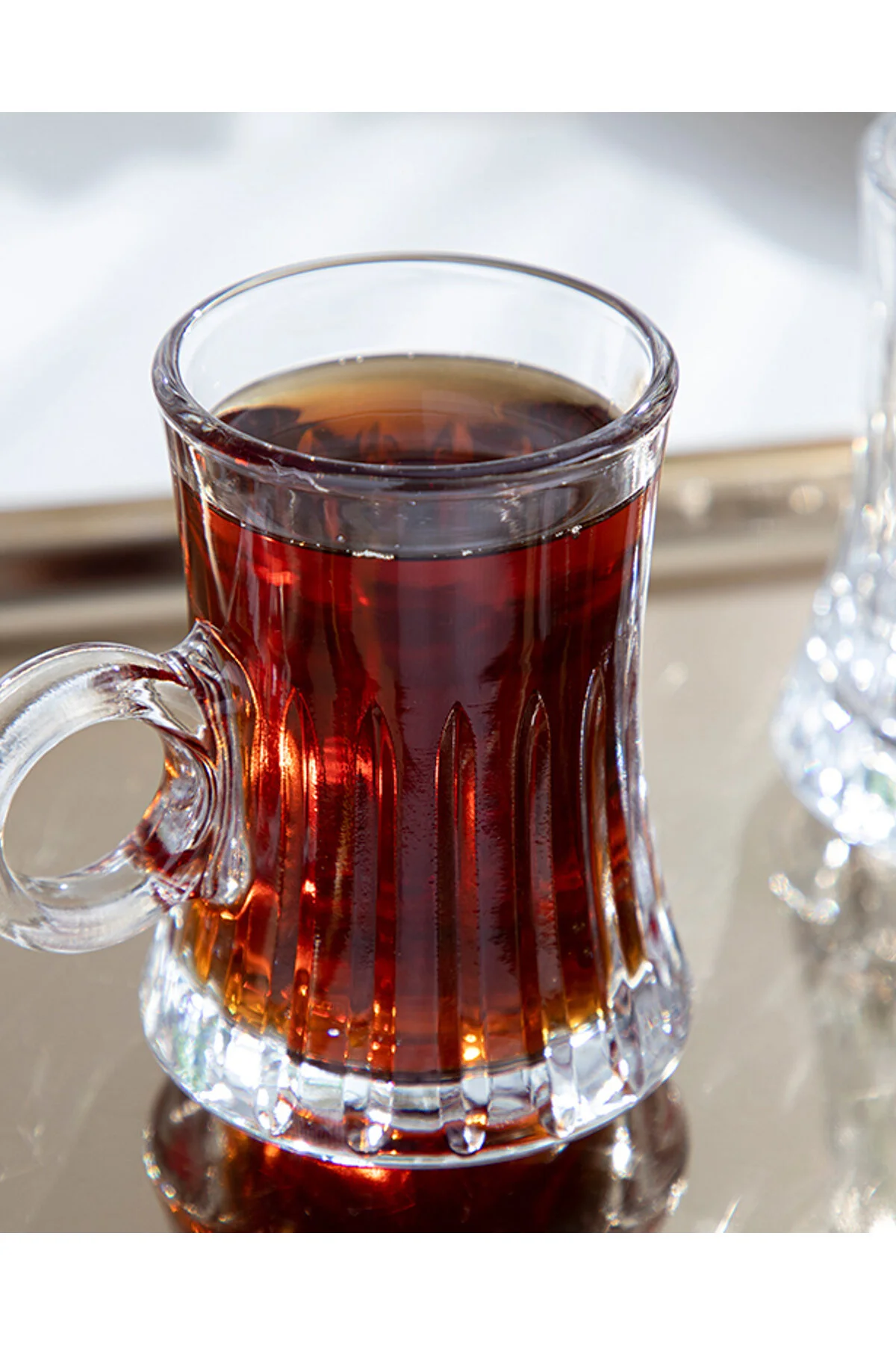 لیوان فنجان چای شیشه ای 4 تکه English Home