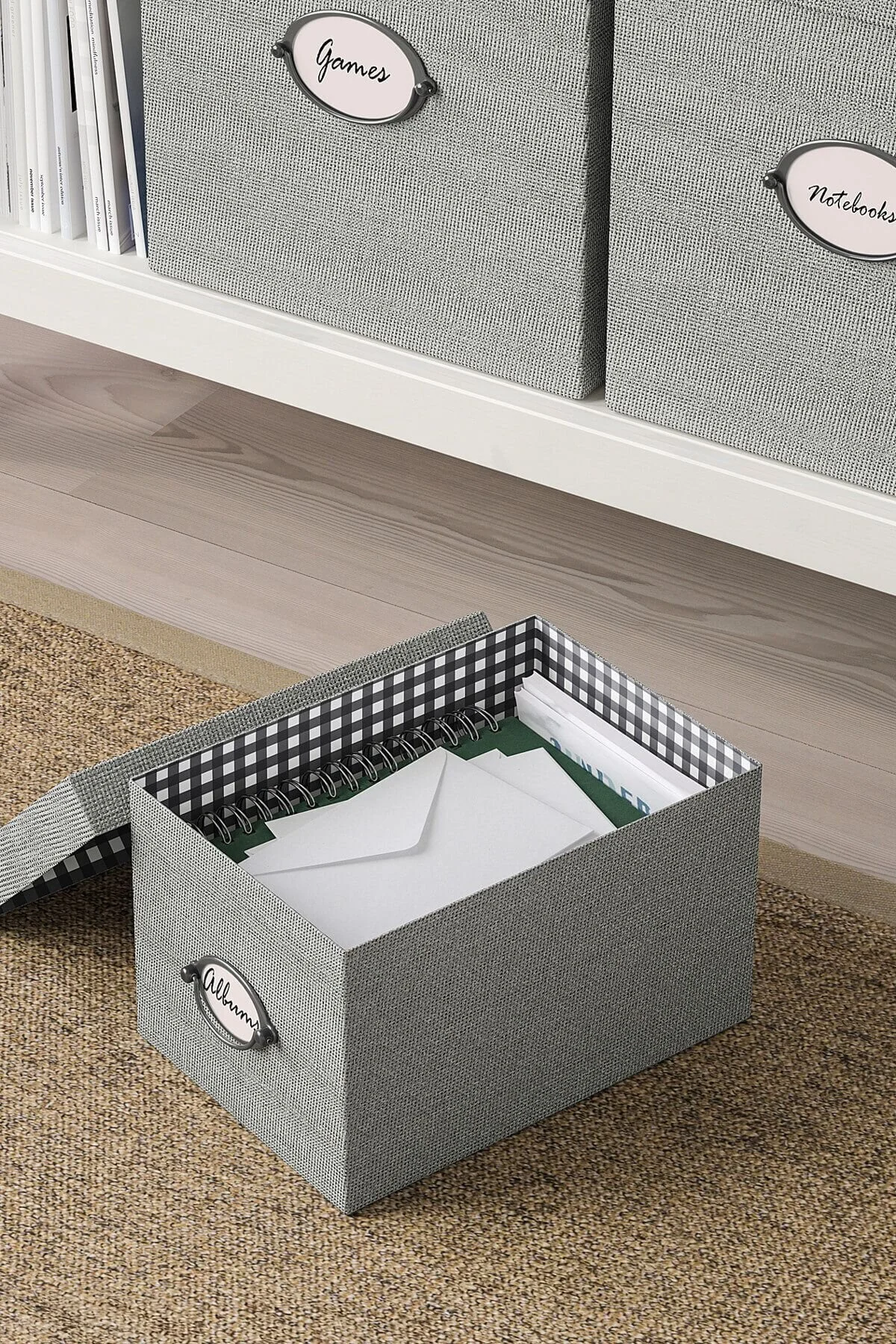 سبد سفید جعبه کانس Kvarnvik خاکستری 18X25X15 سانتی متر IKEA