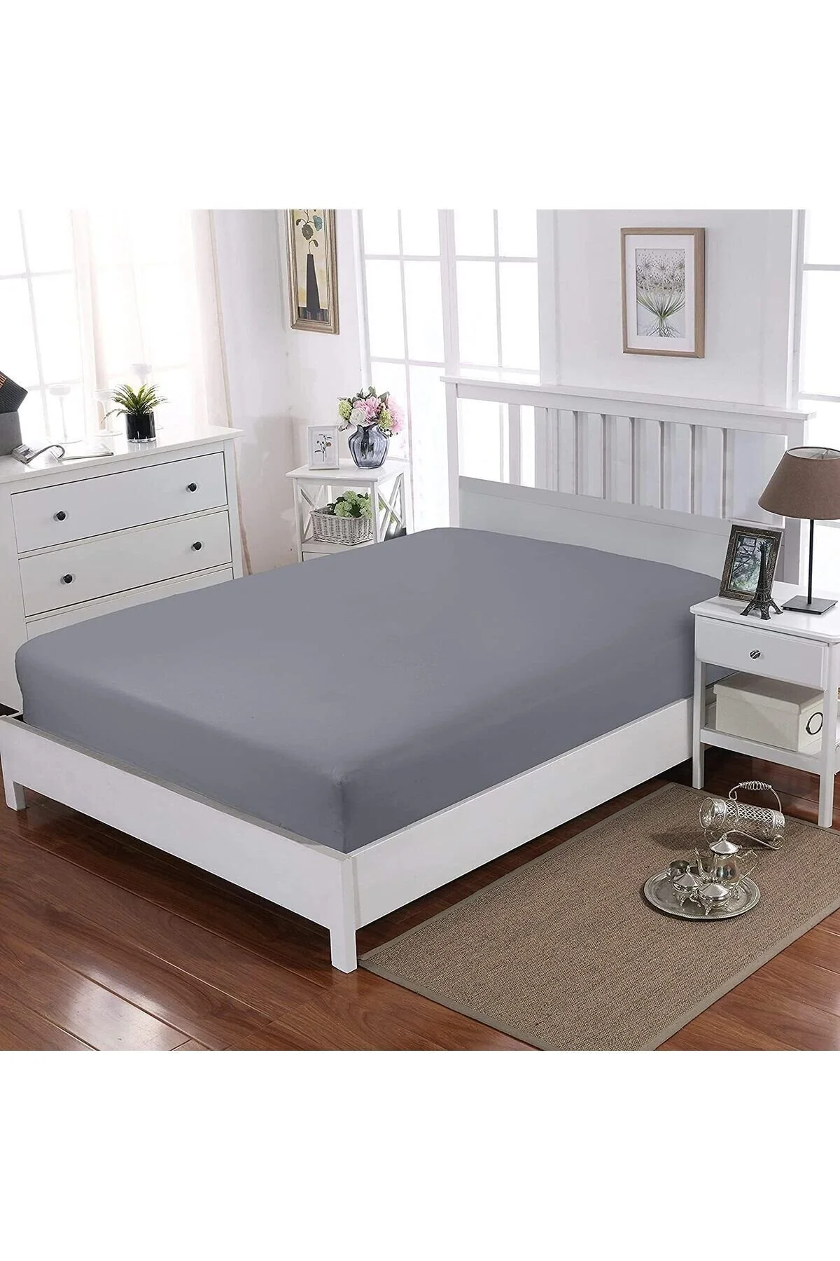 کاور لحاف دو نفره 100 ٪ پنبه با لاستیک 120X200 ارتفاع میانی Sisthree